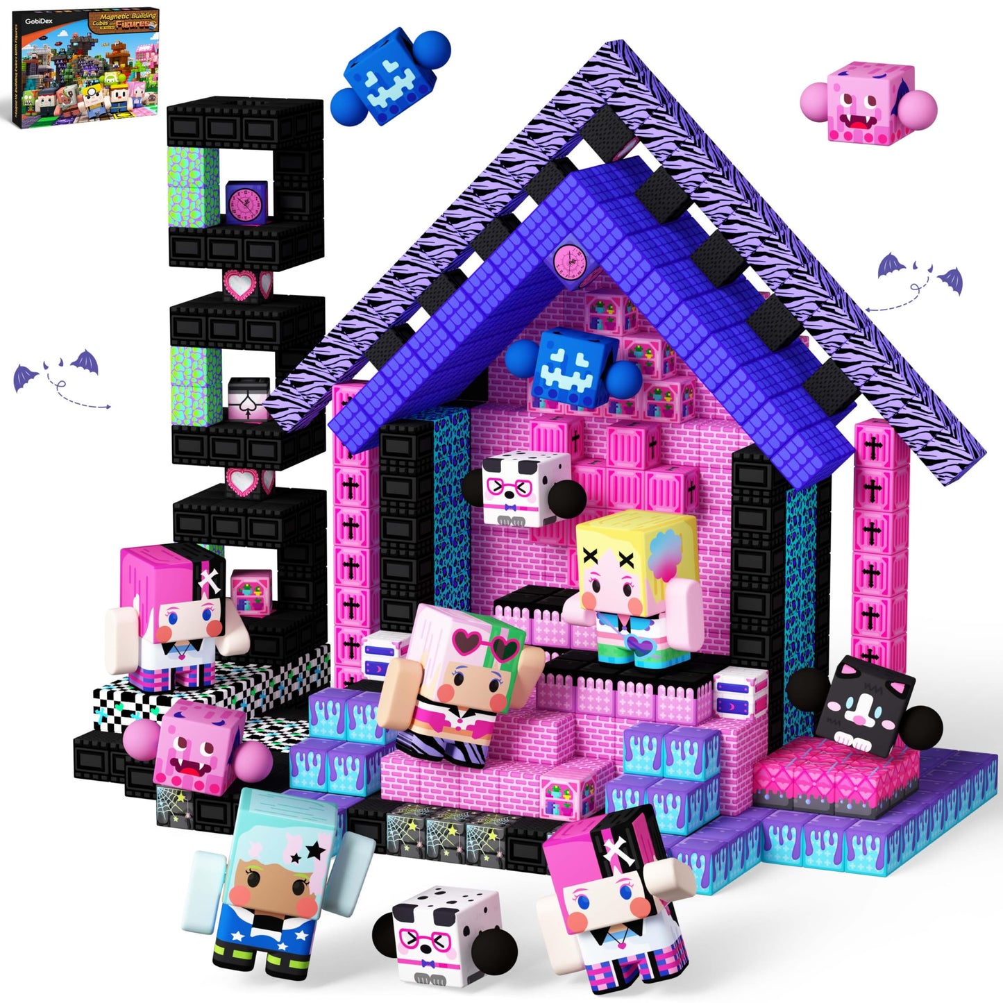 GobiDex 108PCS Magnetic Building Blocks & Figures – STEM Princess Sensory Toys for Kids 3+ (0.8 in)