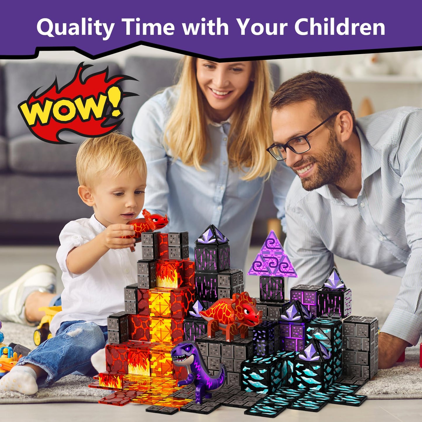 GobiDex Dinosaur Tiles: Magnetic Lava Cave Adventure Set for Ages 3-8