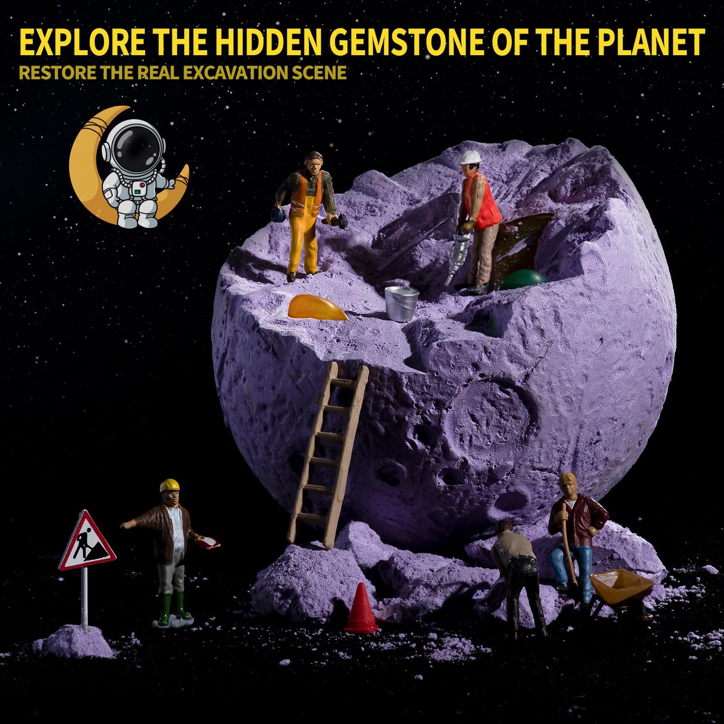 GobiDex Gemstones Dig Kit — Solar System STEM Toy for Kids (Excavate 15 Real Gems)
