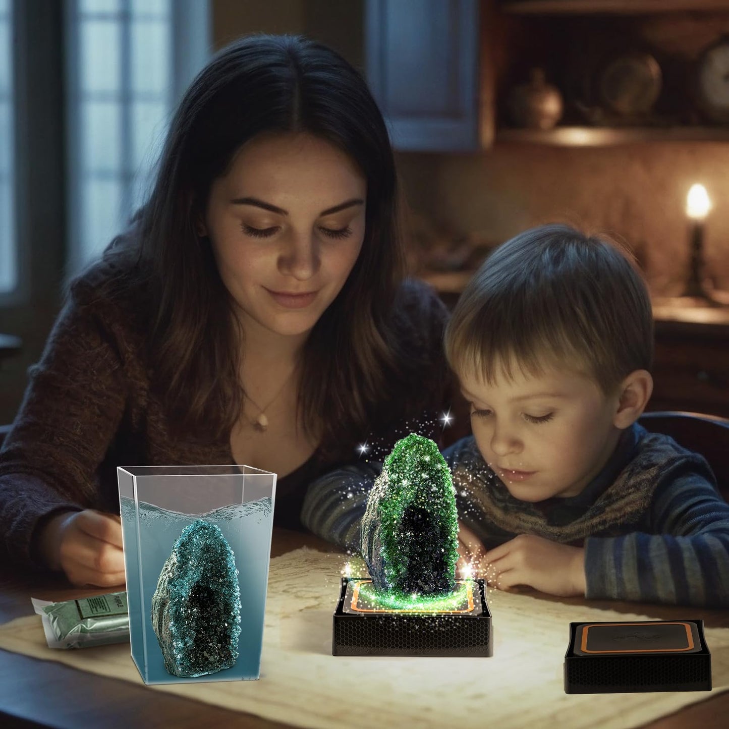 GobiDex Geodes Crystal Growing Kit for Kids – 24-Hour Growth, STEM Toy & Display Case