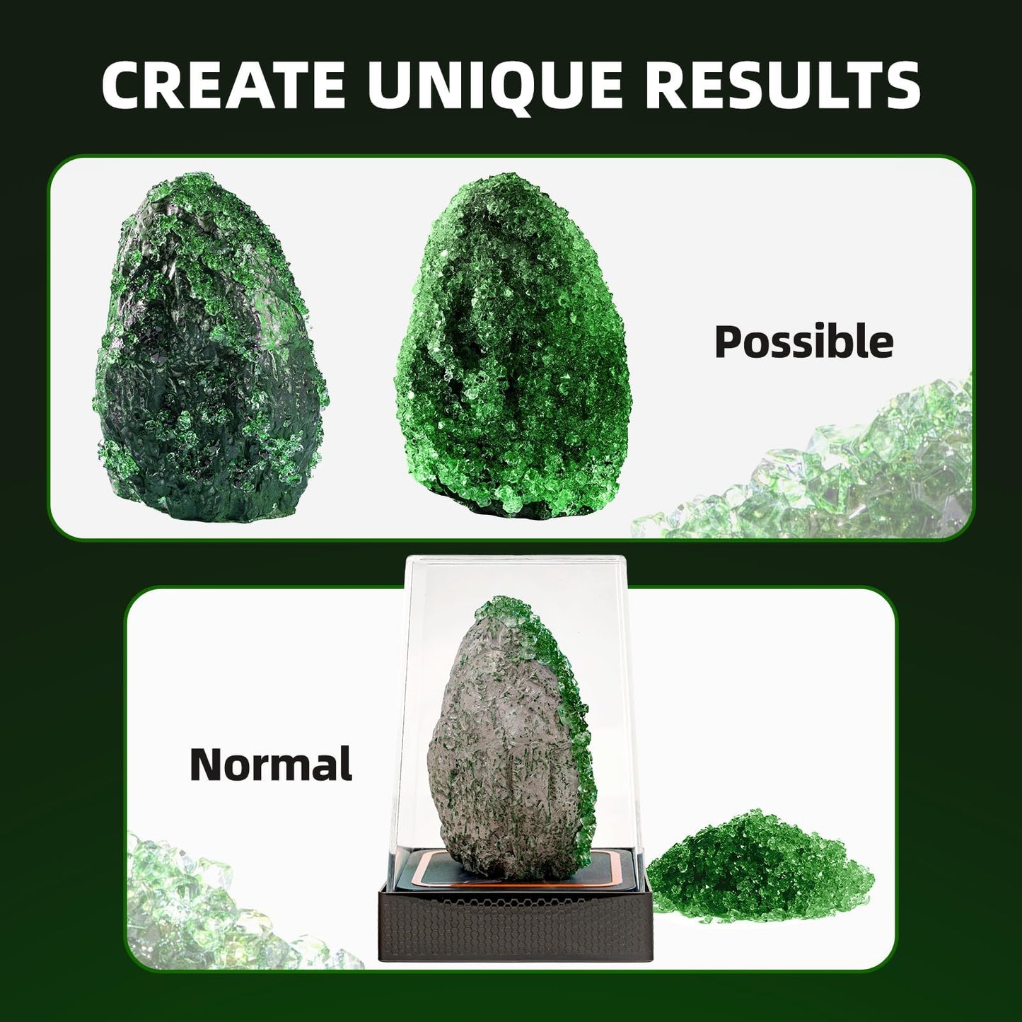 GobiDex Geodes Crystal Growing Kit for Kids – 24-Hour Growth, STEM Toy & Display Case