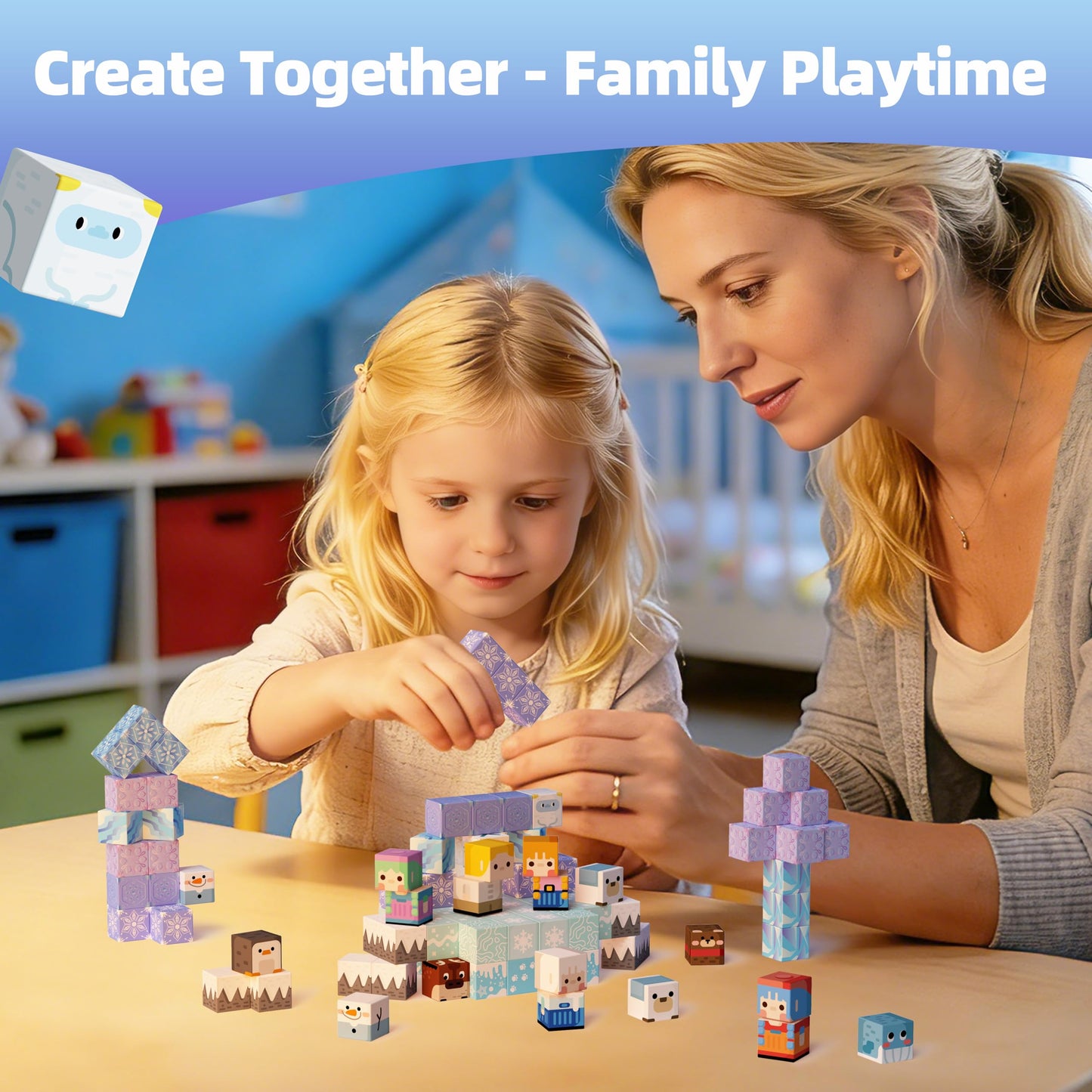 GobiDex 100PCS Magnetic Blocks – Ice Princess Castle STEM Toy for Girls 3+