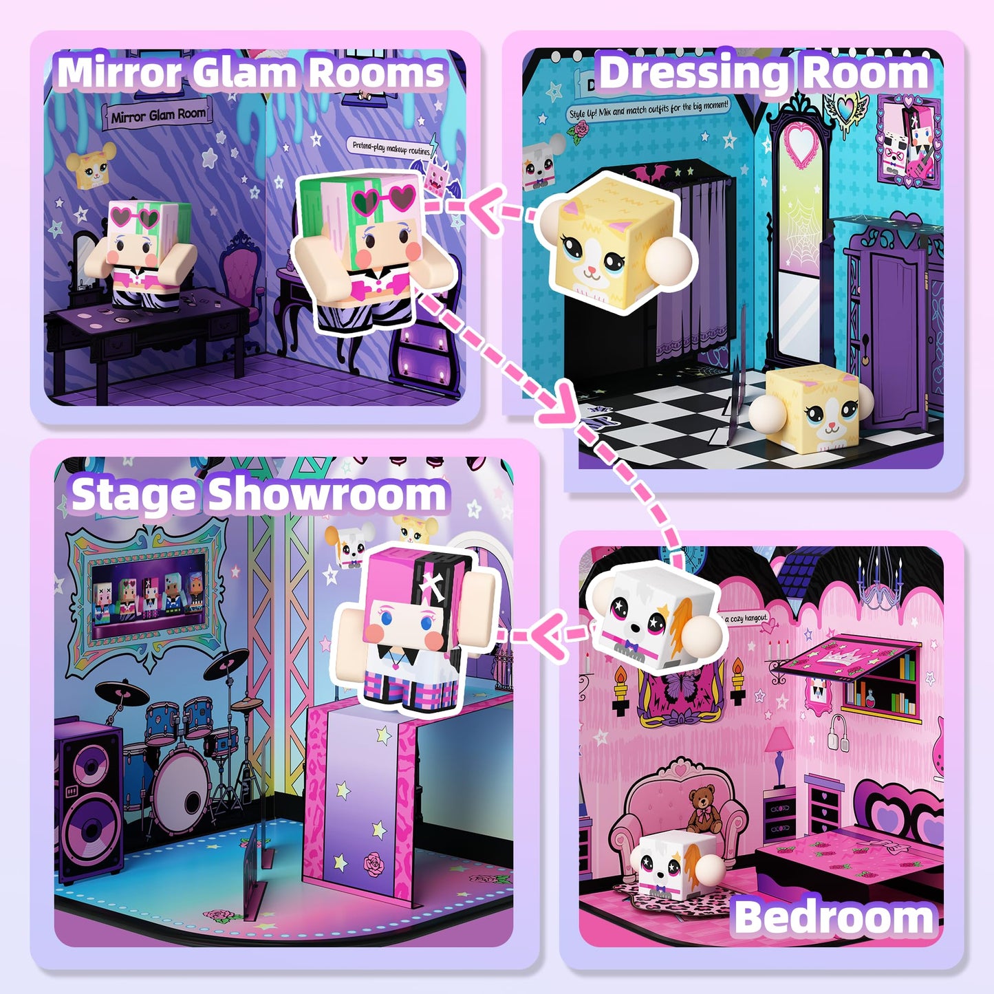 GobiDex Magnetic Doll House Playset – 4-Scene STEM Toy for Kids
