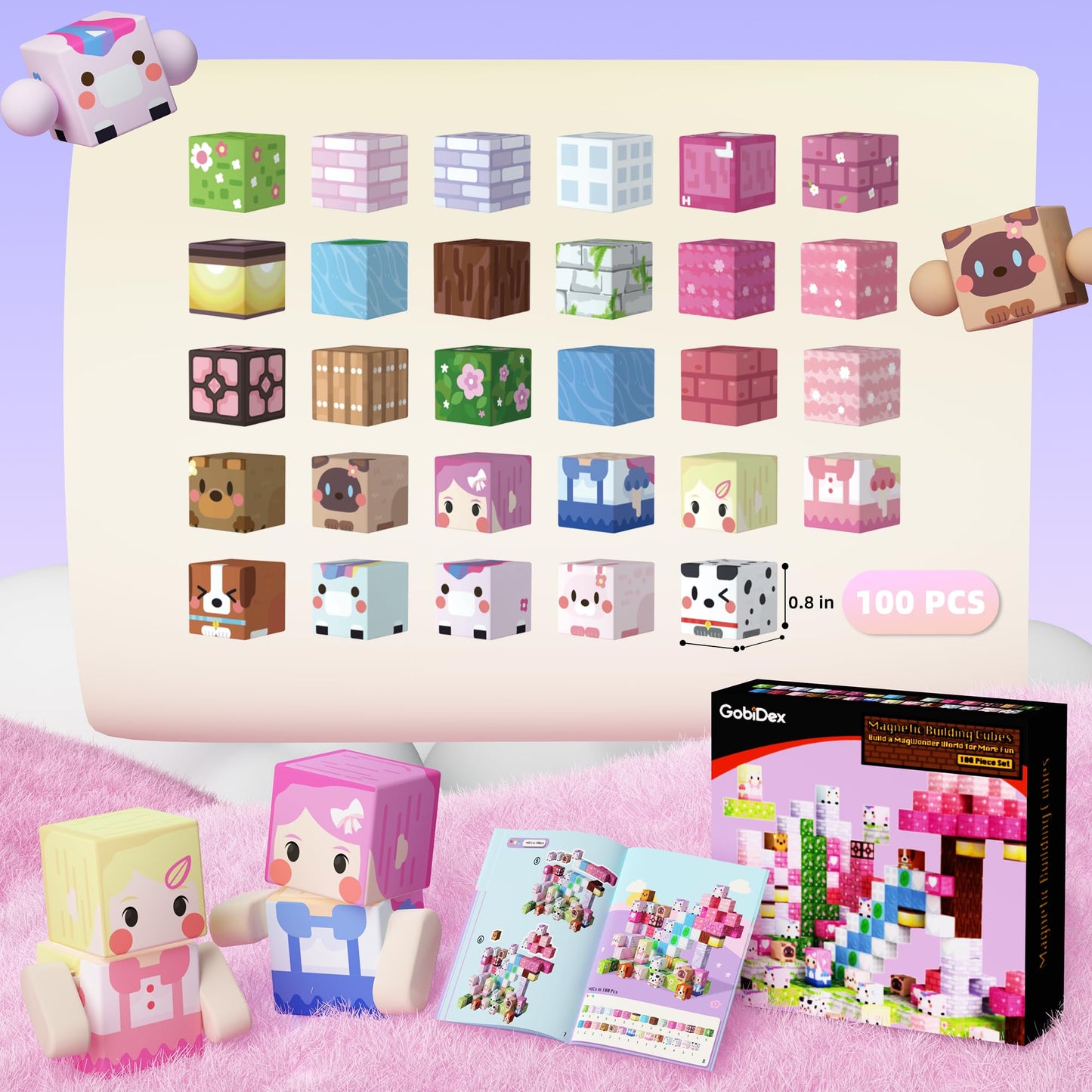 GobiDex 100PCS Magnetic Blocks for Kids 3+ | STEM Building Toys & Princess Magnet Set