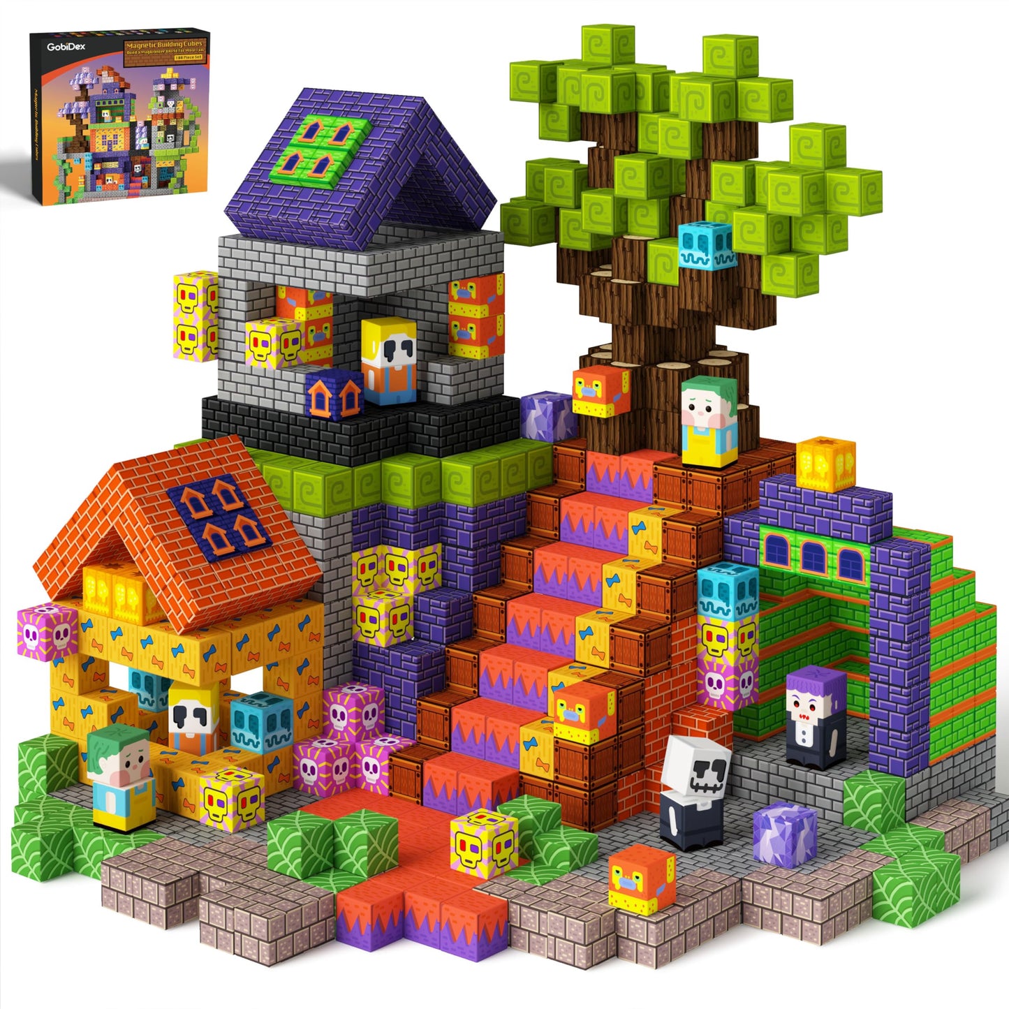 GobiDex Magnetic Blocks 100PCS – STEM Building Set for Kids 3+