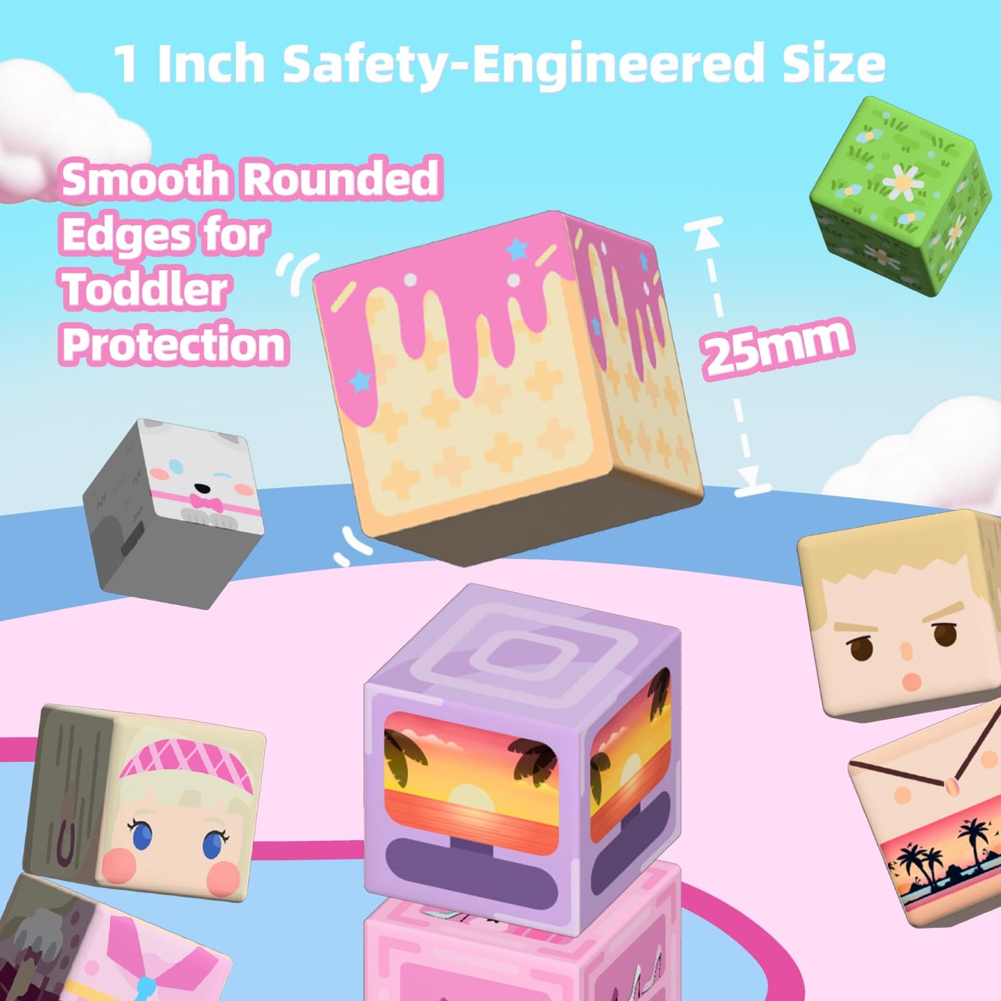 GobiDex 100PCS Magnetic Blocks – Pink Castle & Poolside Villa Set for Girls 3+