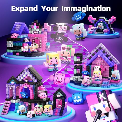 GobiDex 108PCS Magnetic Building Blocks & Figures – STEM Princess Sensory Toys for Kids 3+ (0.8 in)