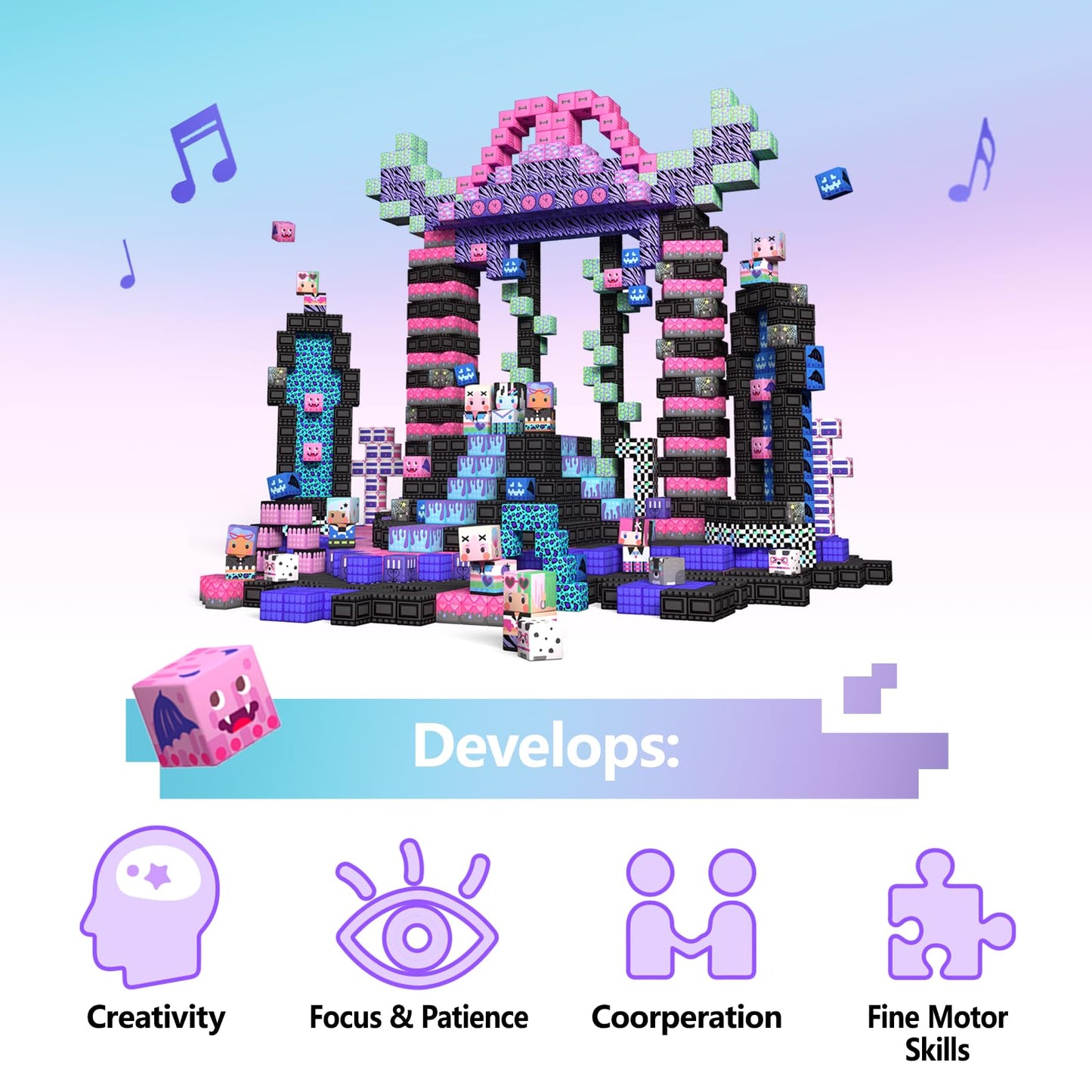 GobiDex 100PCS Magnetic Blocks for Girls – Build MagWonder with Magnet Building Toys Set (1 inch)