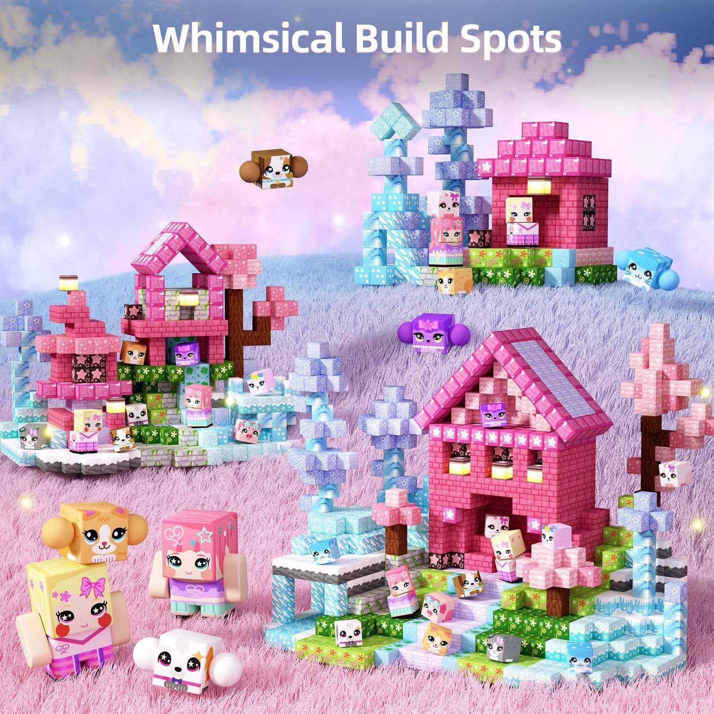 GobiDex Magnetic Blocks 100PCS Pink Princess Castle – STEM Building Toy for Girls 3+