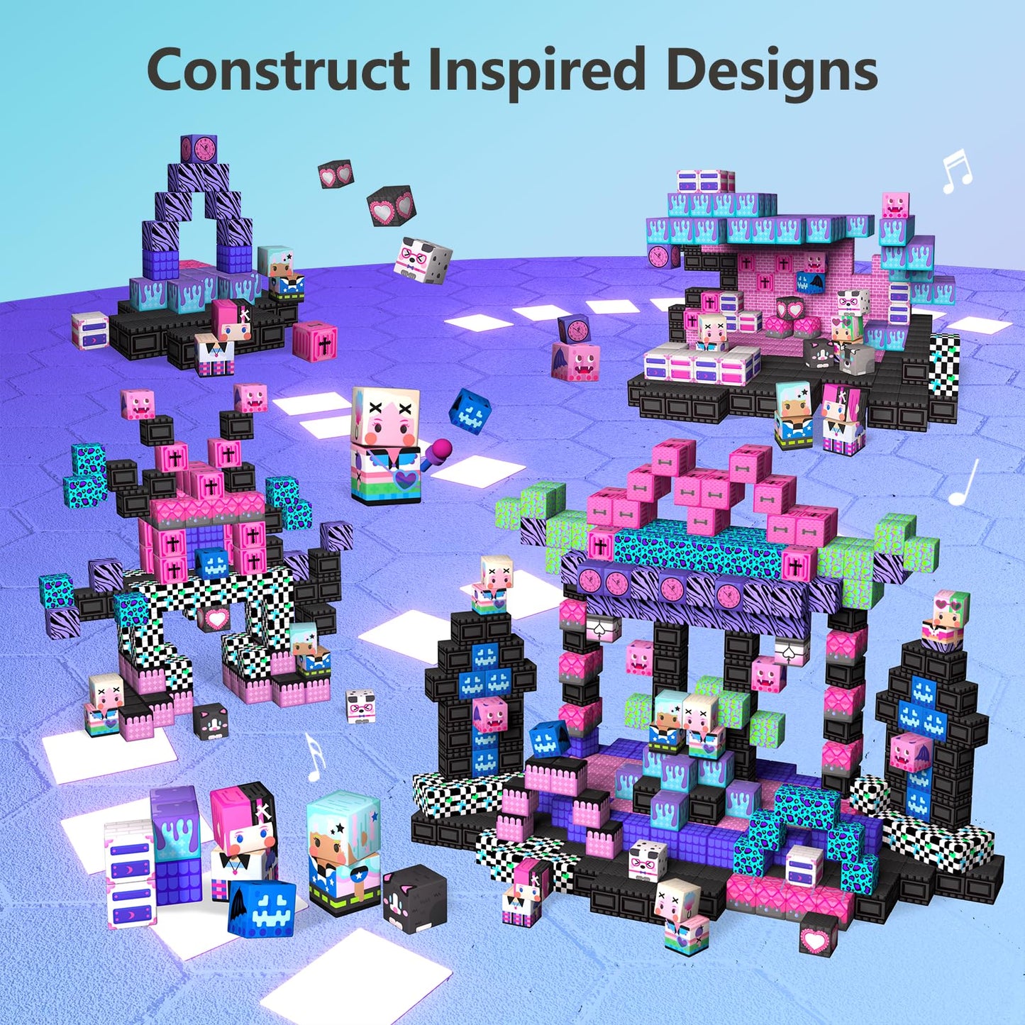 GobiDex 100PCS Magnetic Blocks for Girls – Build MagWonder with Magnet Building Toys Set (1 inch)