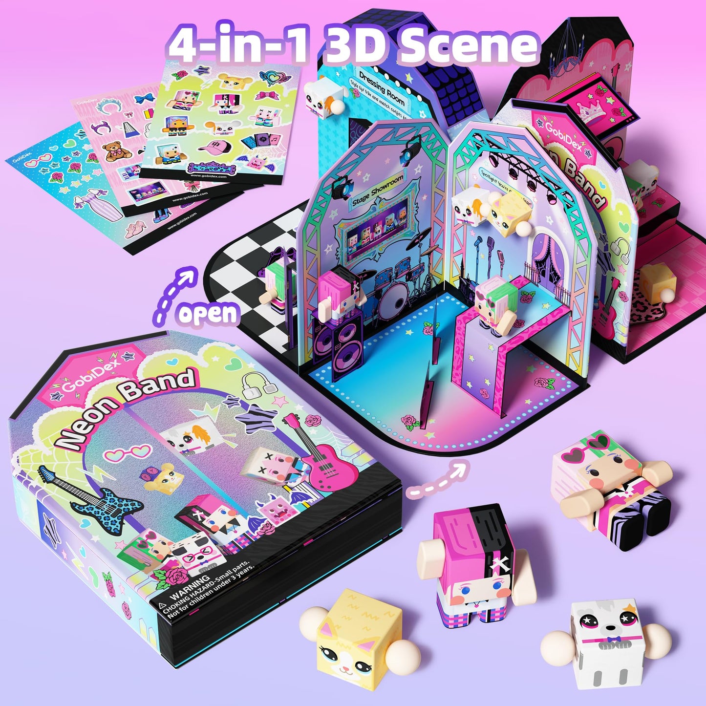GobiDex Magnetic Doll House Playset – 4-Scene STEM Toy for Kids