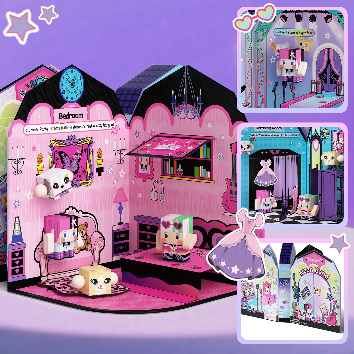 GobiDex Magnetic Doll House Playset – 4-Scene STEM Toy for Kids