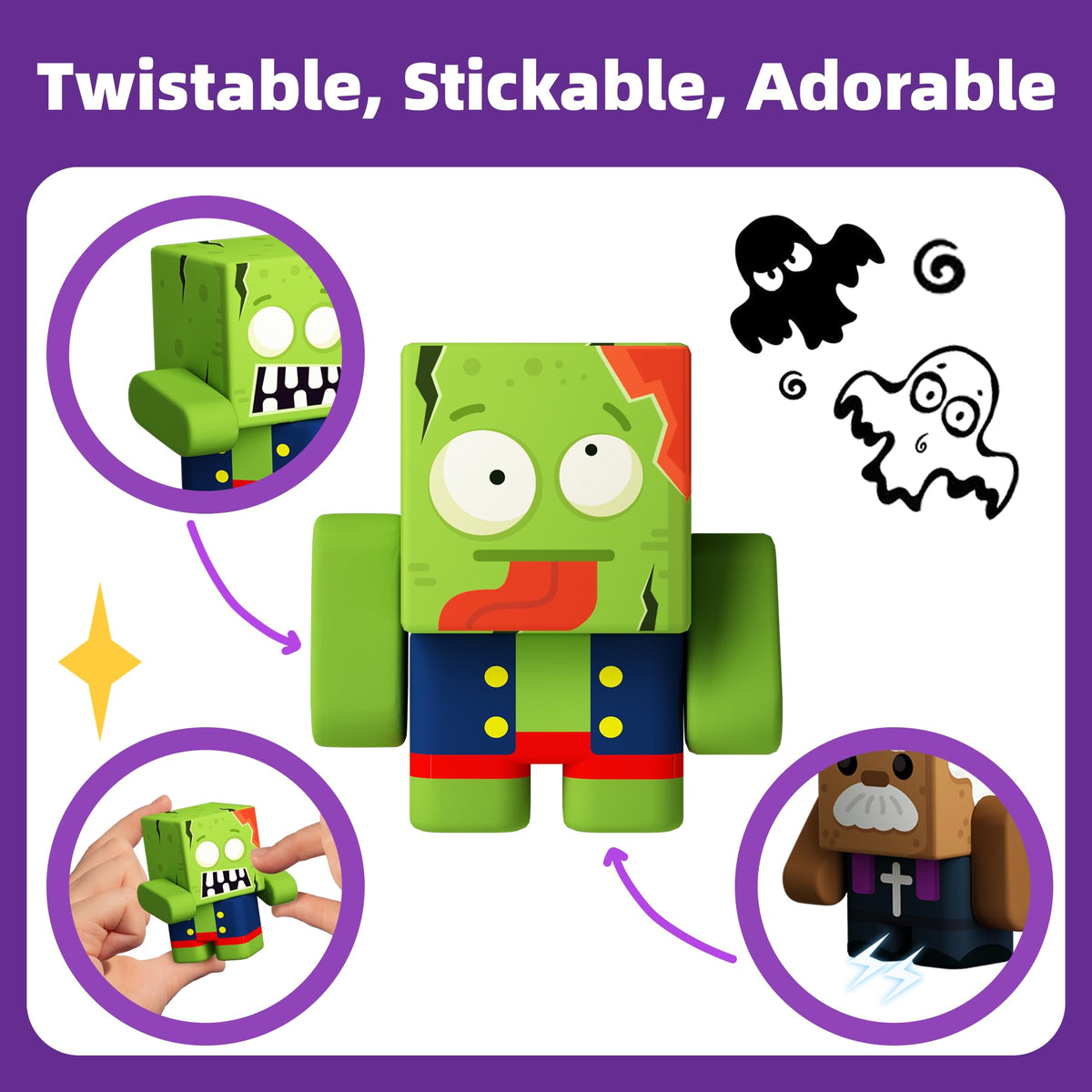 GobiDex 8PCS Magnetic Figures Playset – Rotatable Monster & Character Toys for Kids | Quiet Sensory Play & STEM Gift