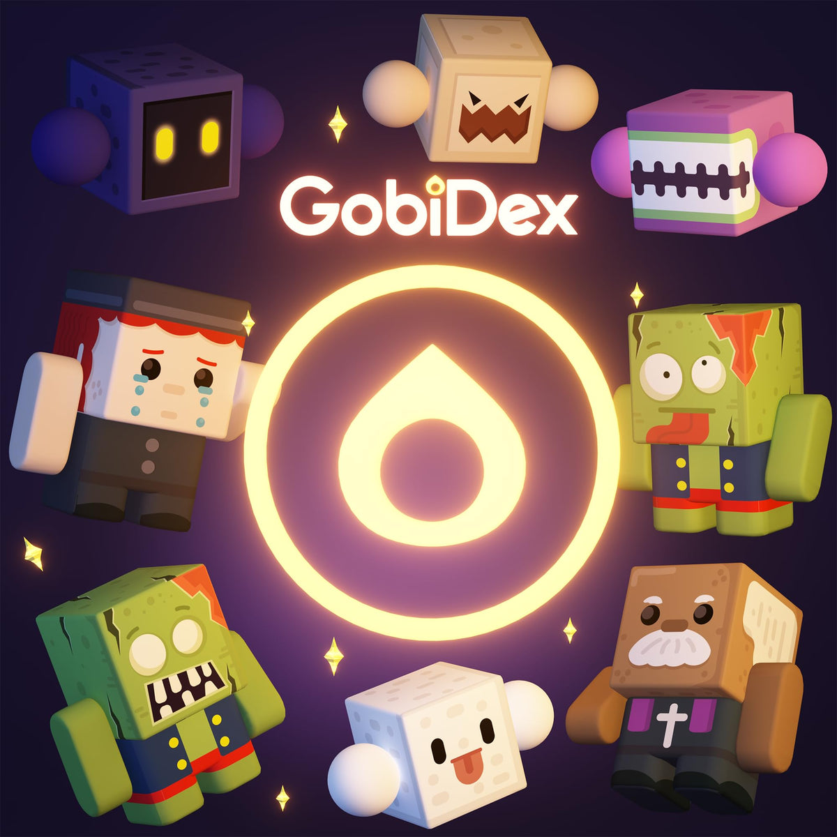 GobiDex 8PCS Magnetic Figures Playset – Rotatable Monster & Character Toys for Kids | Quiet Sensory Play & STEM Gift