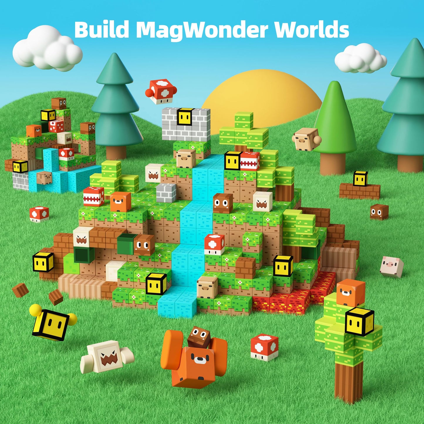 GobiDex 100PCS Magnetic Building Blocks – Magwonder Cave World STEM Toy