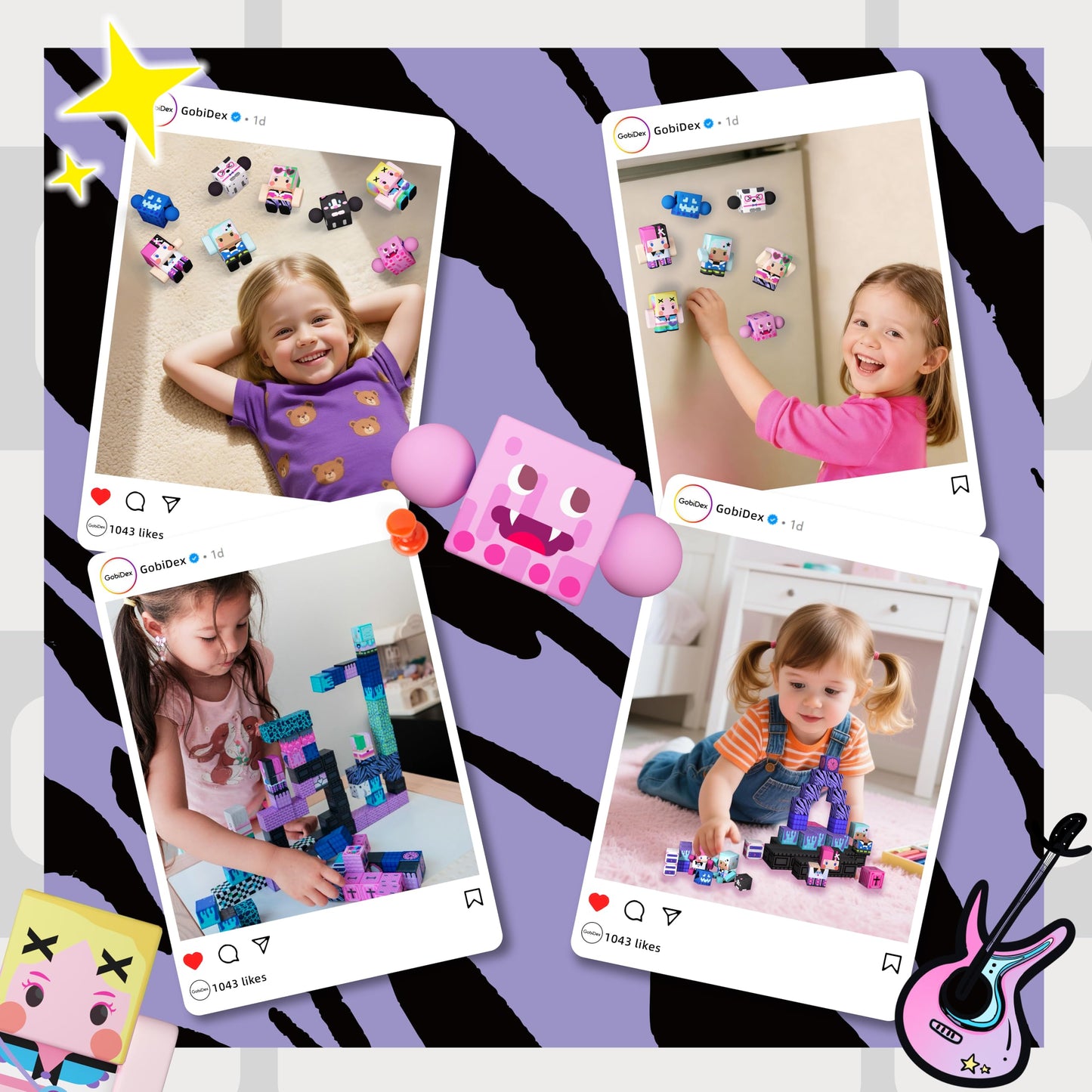 GobiDex 108PCS Magnetic Building Blocks & Figures – STEM Princess Sensory Toys for Kids 3+ (0.8 in)