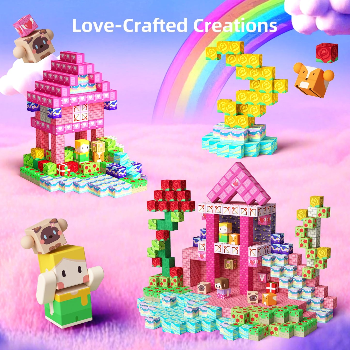 GobiDex 100PCS Magnetic Blocks for Girls – MagWonder STEM Construction Set (1 inch)