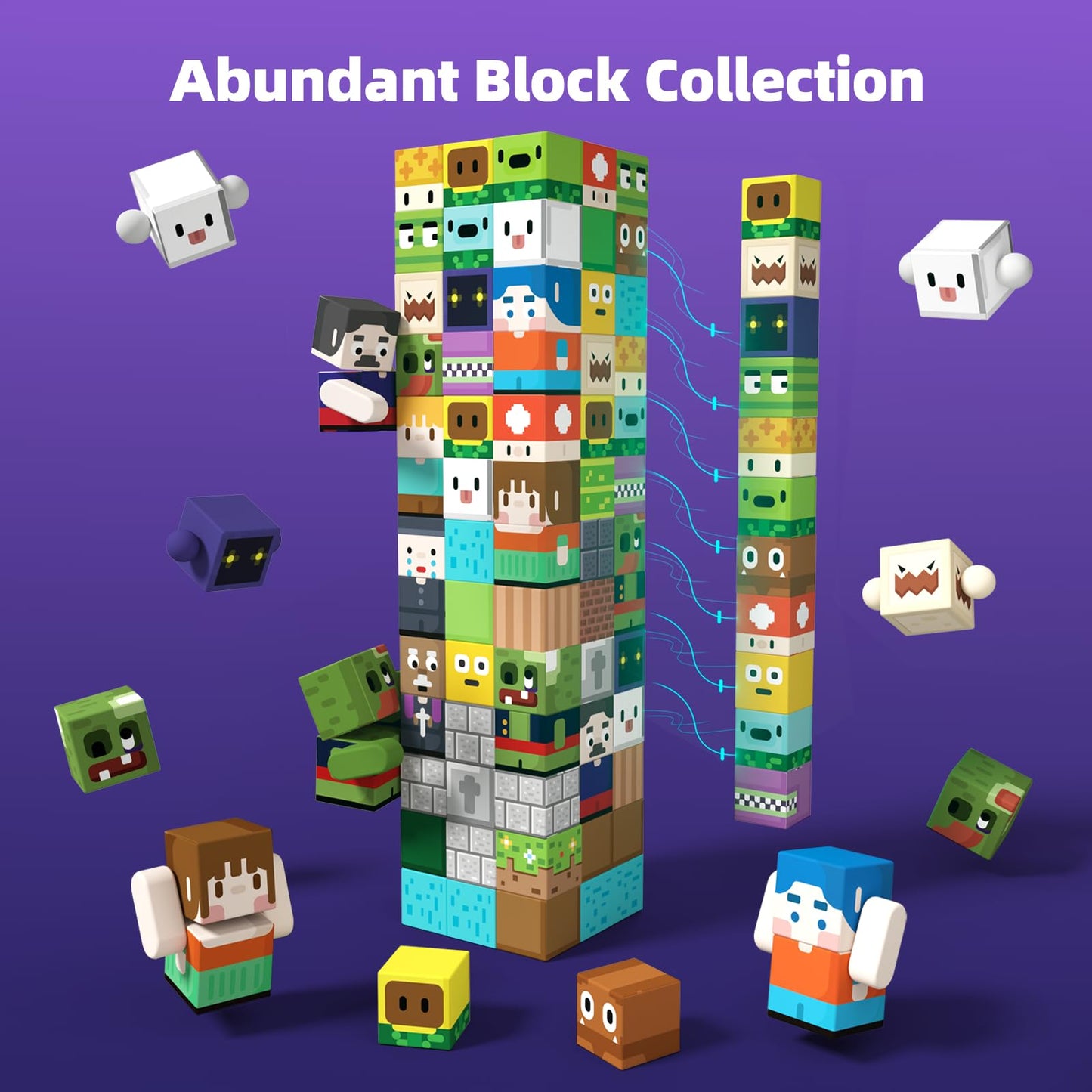 GobiDex 100PCS Magnetic Blocks – Zomblocks Cubes for STEM Play, Ages 3+