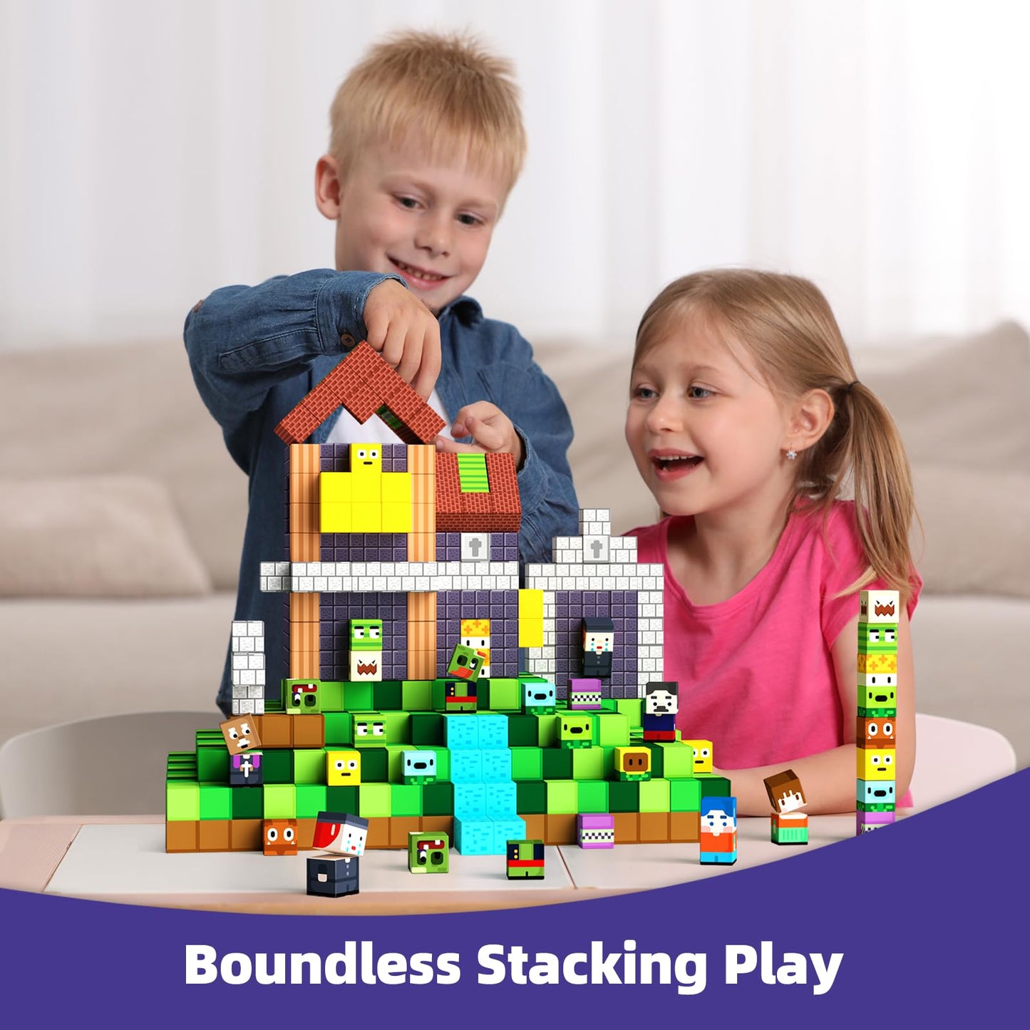 GobiDex 100PCS Magnetic Blocks – Zomblocks Cubes for STEM Play, Ages 3+