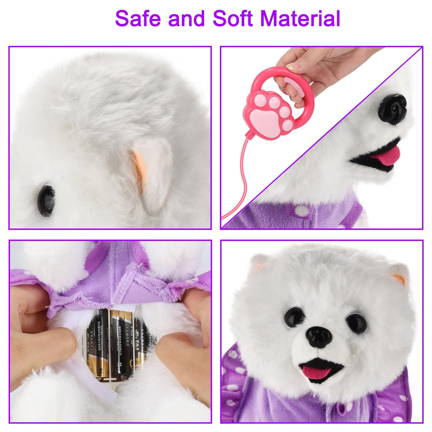 GOBRILLFUN Walking Dog Toy - Remote Control Plush Puppy for Kids 3-6