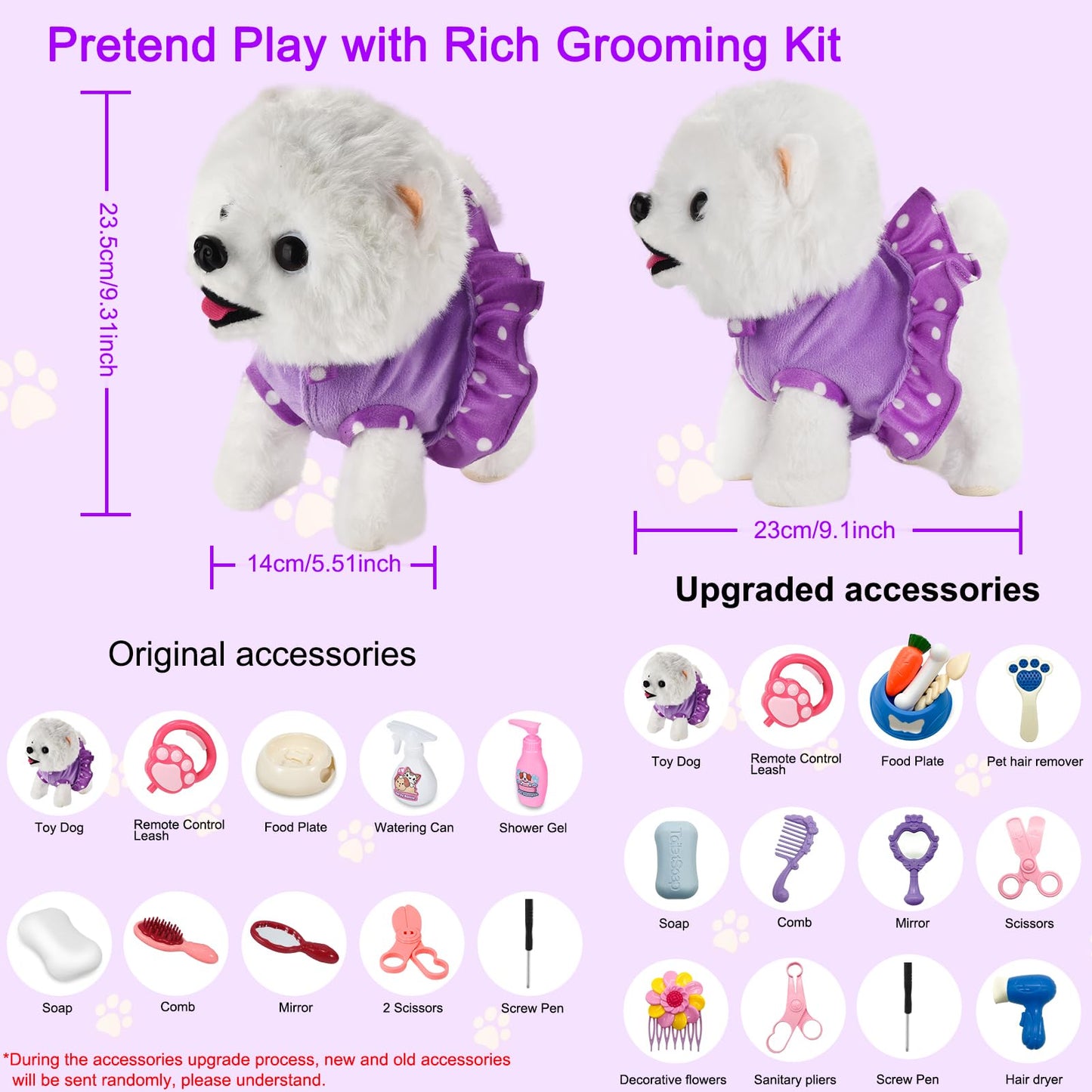 GOBRILLFUN Walking Dog Toy - Remote Control Plush Puppy for Kids 3-6