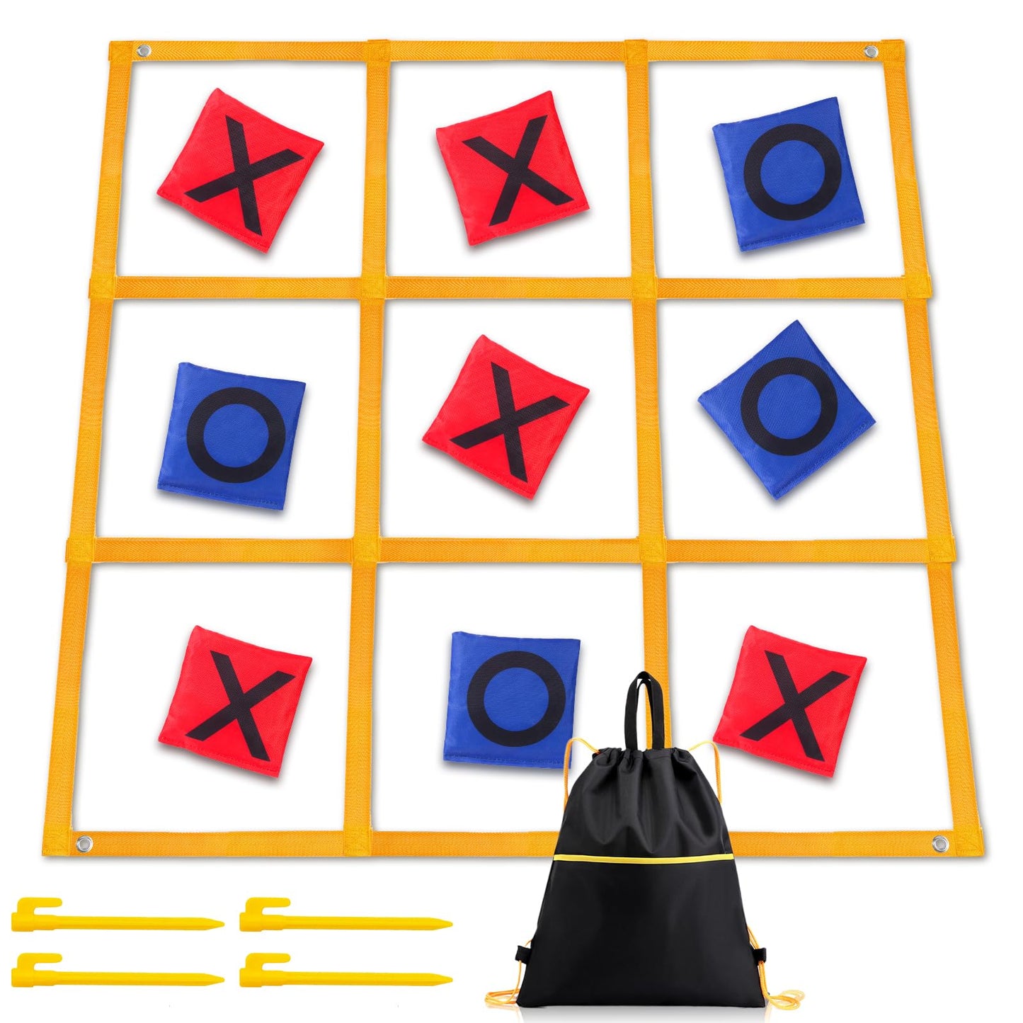 Gocasmus Giant Tic Tac Toe Game – 4ft x 4ft Outdoor Yard Board for Backyard, Camping & Family Fun
