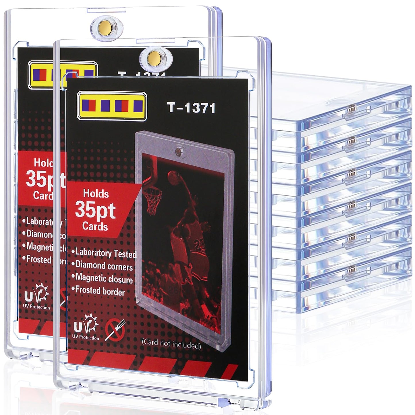 GoClimber 8-Pack Magnetic Card Holders — 35pt Sleeves for MTG & Sports Cards Display