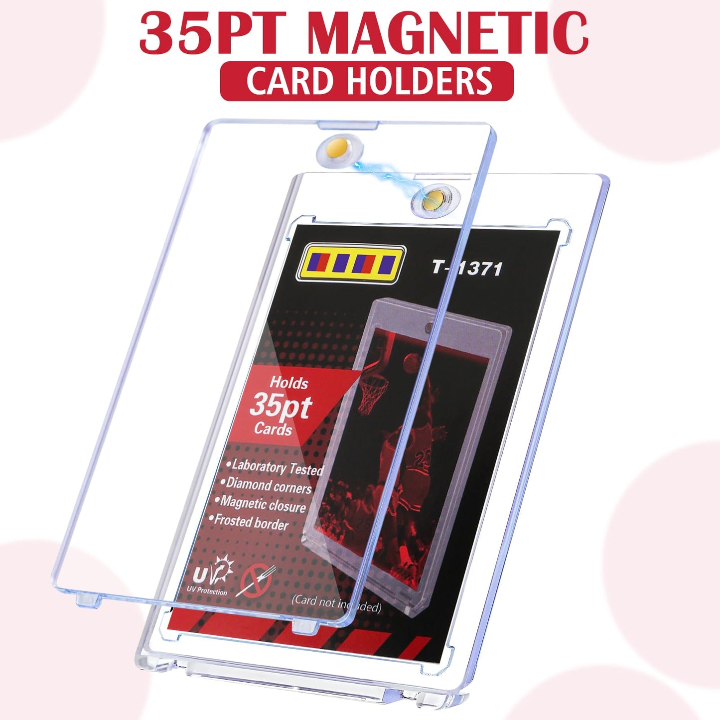GoClimber 8-Pack Magnetic Card Holders — 35pt Sleeves for MTG & Sports Cards Display