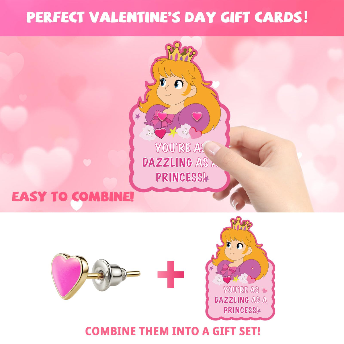 Gocozer 30-Pack Valentines Day Gifts for Kids – Earrings, Cards & Classroom Exchange