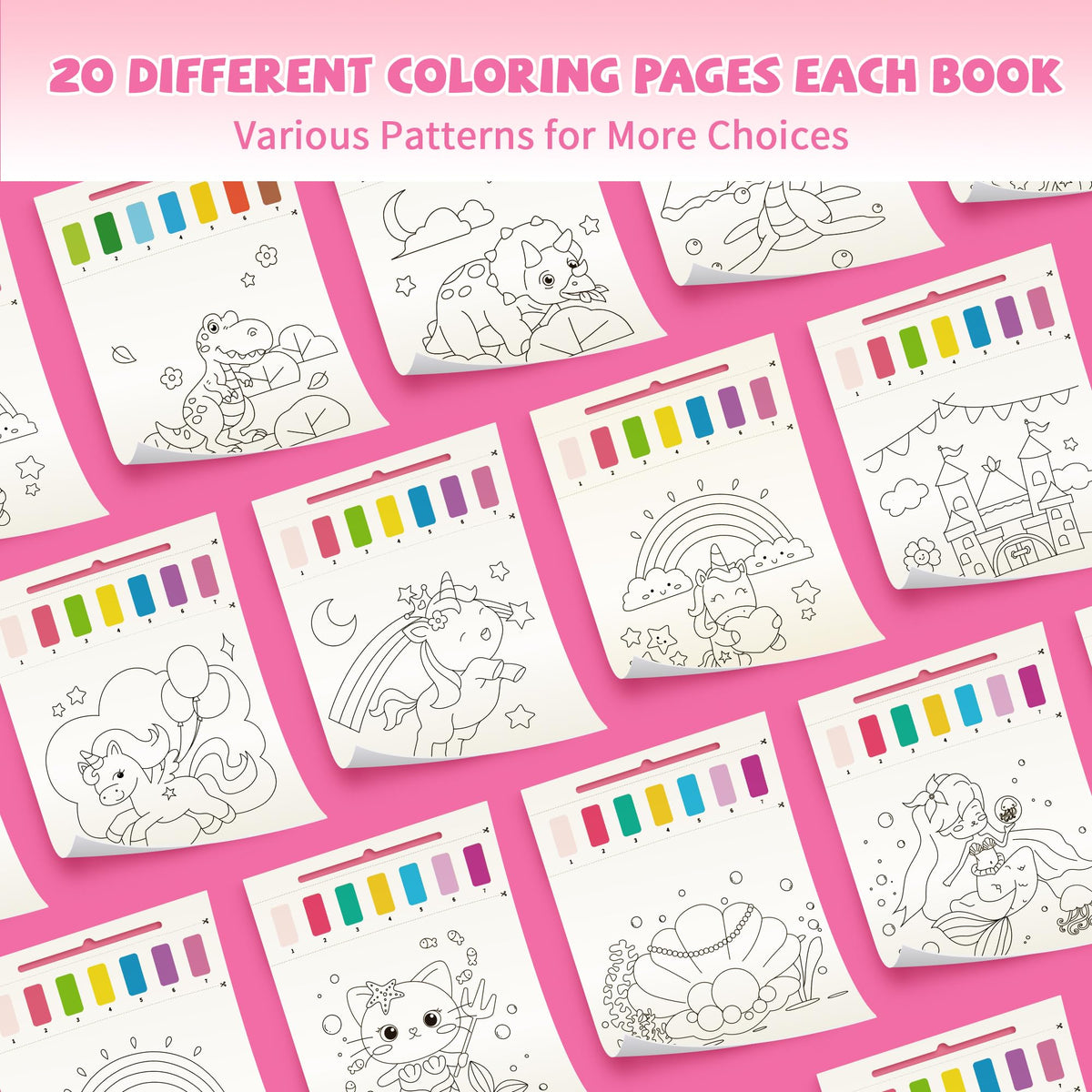 Gocozer 2PCS Mess-Free Paint with Water Books for Kids – Unicorn & Mermaid Set