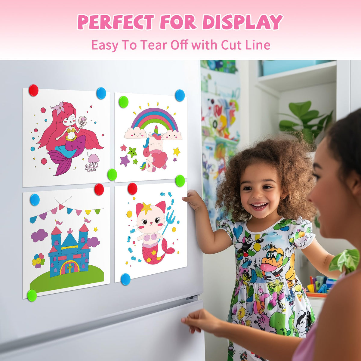 Gocozer 2PCS Mess-Free Paint with Water Books for Kids – Unicorn & Mermaid Set