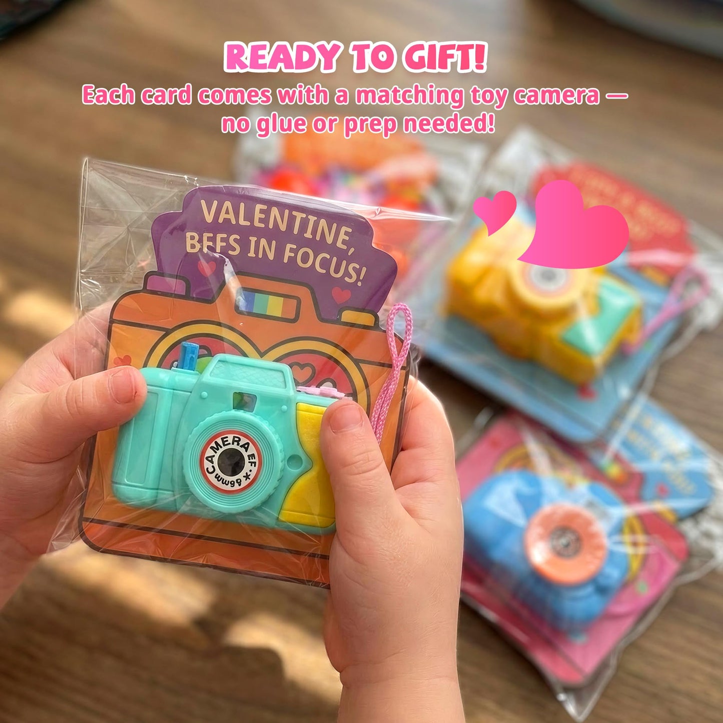 Gocozer Valentines Day Cards for Kids – 28-Pack Viewfinder Cameras for Classroom Gifts