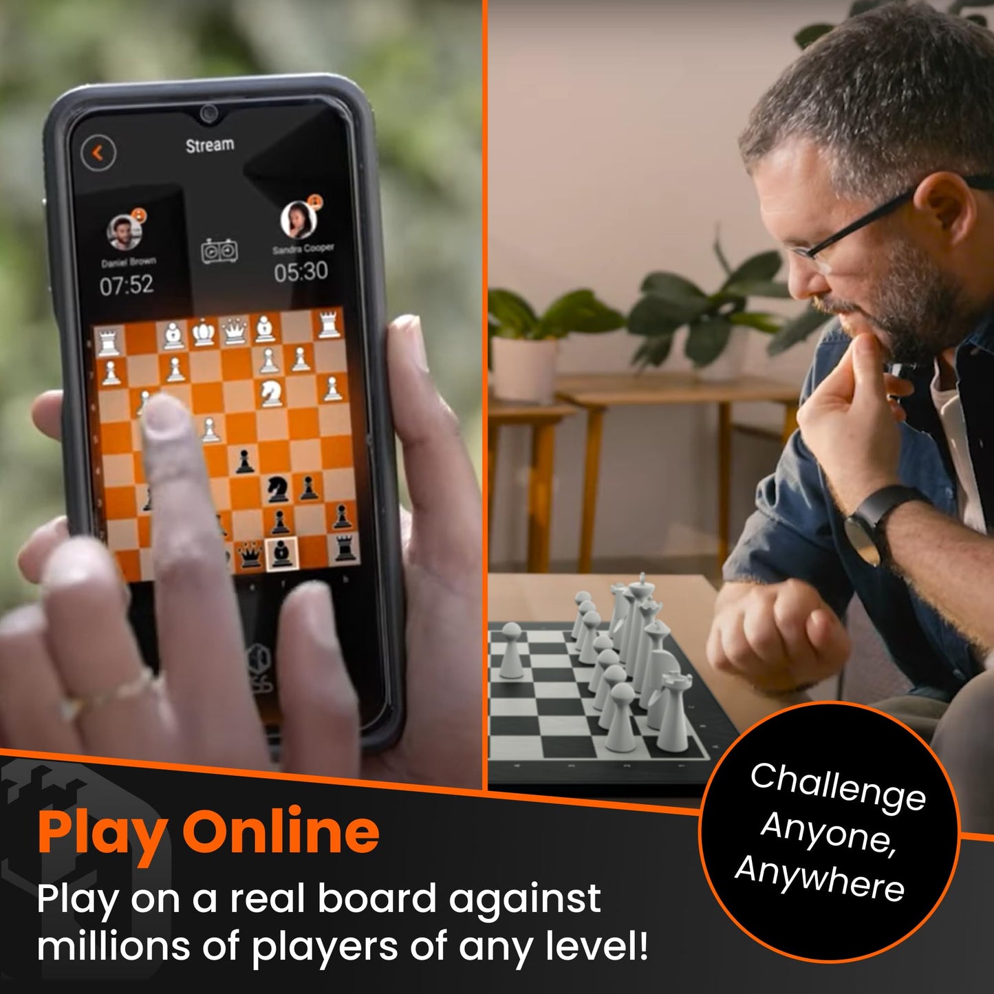 GoCube GoChess Mini - AI Light-Up Chess Board with Online Play and Portable Design