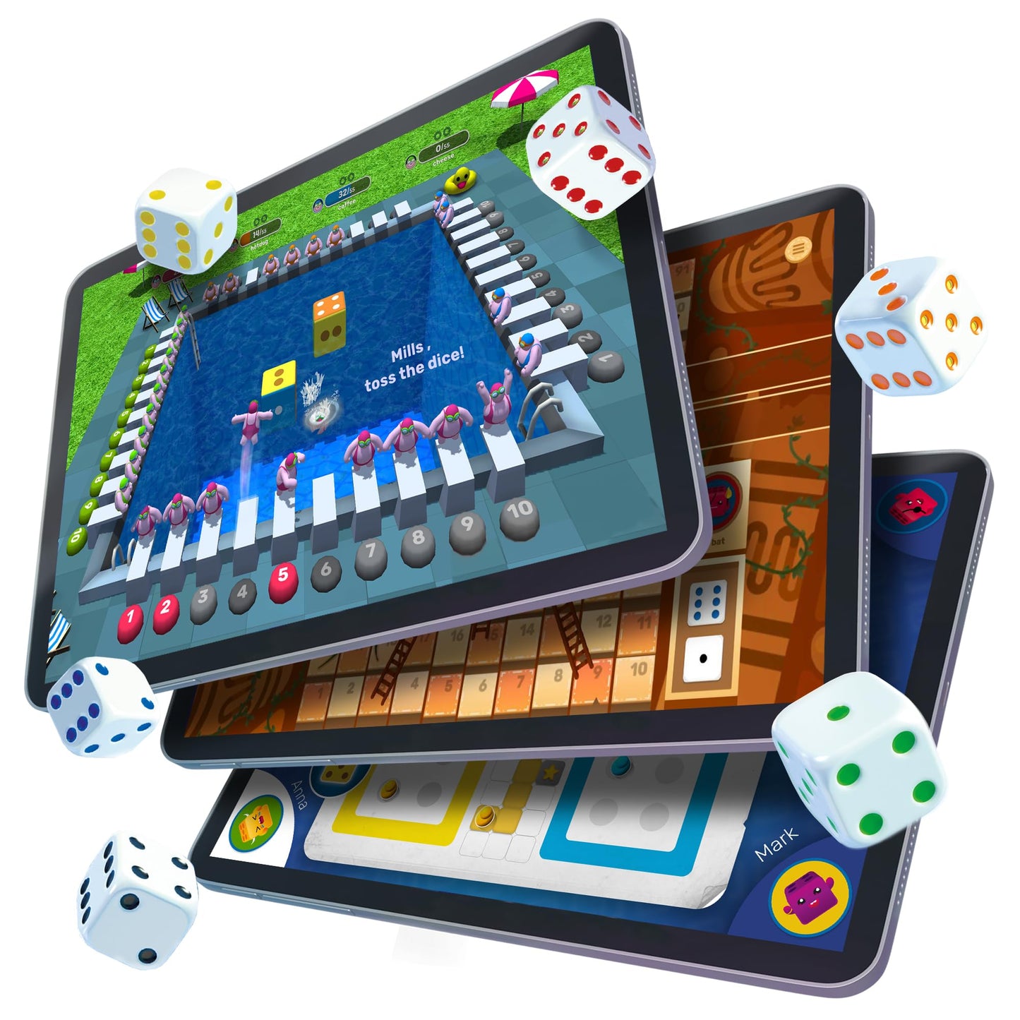 GoDice Full Pack: 6 Smart Connected Dice for Interactive Family Games