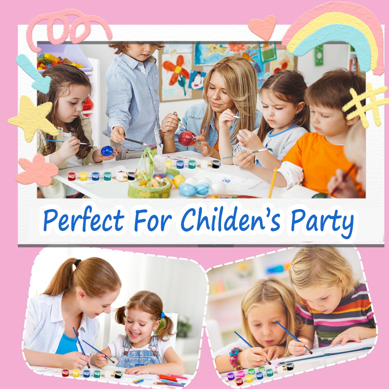 GODLIY Mini Acrylic Paint Set for Kids – 5 Pack, 12 Colors, Washable & Versatile