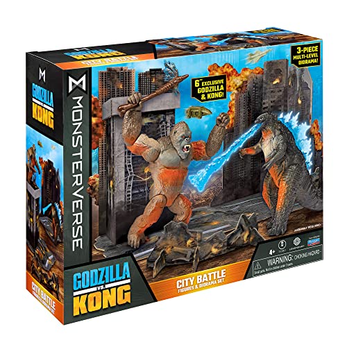 Godzilla Monsterverse City Battle Pack – 6-Inch Figures with Battle Damage