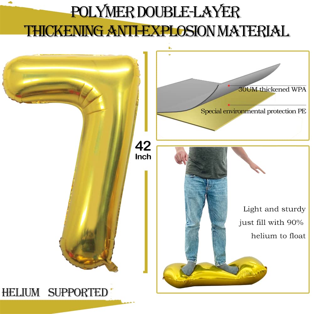 GOER 42-Inch Gold Number 70 Foil Balloon for 70th Birthday & Anniversary Decor