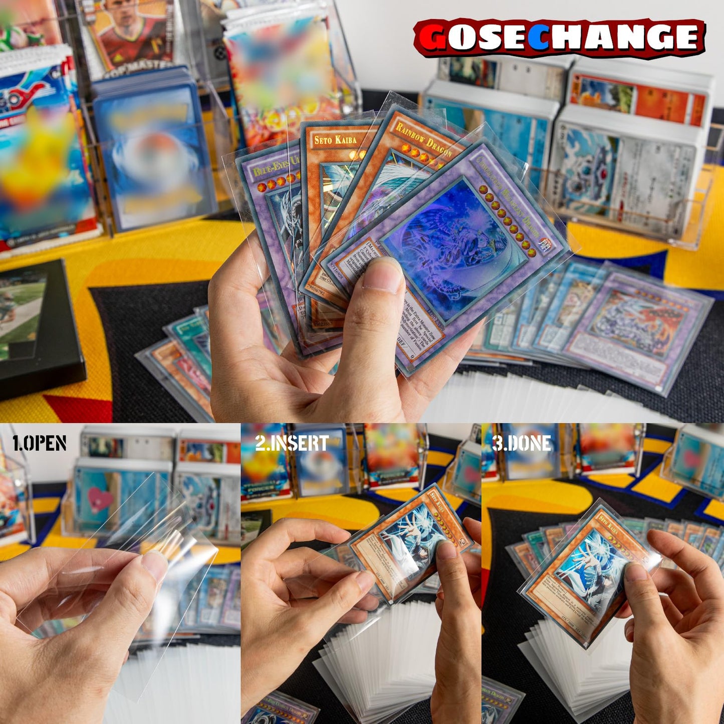GOESCHANGE 800 Count Penny Card Sleeves – Ultra-Clear, Non-PVC Protectors for MTG, TCG, Baseball & Football Cards