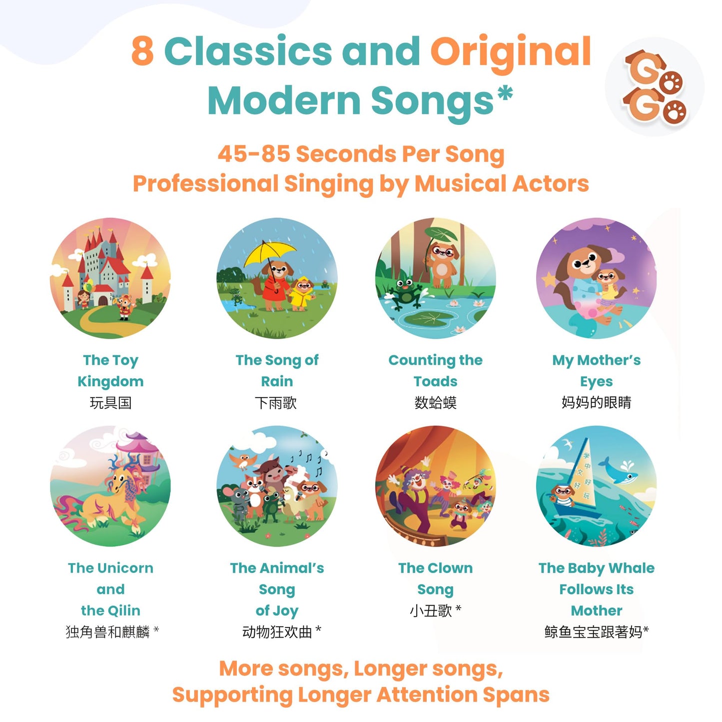 GO GO Learning Chinese is Fun Vol. 1 — Bilingual Chinese-English Kids Book with 8 Songs