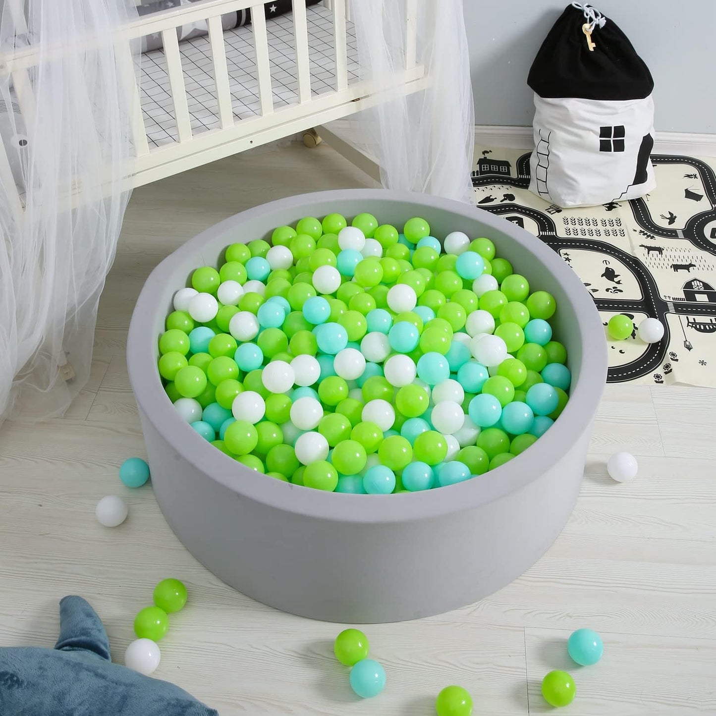 GOGOSO Ball Pit Balls for Toddlers – 100ct Green 2.15in with Storage Bag