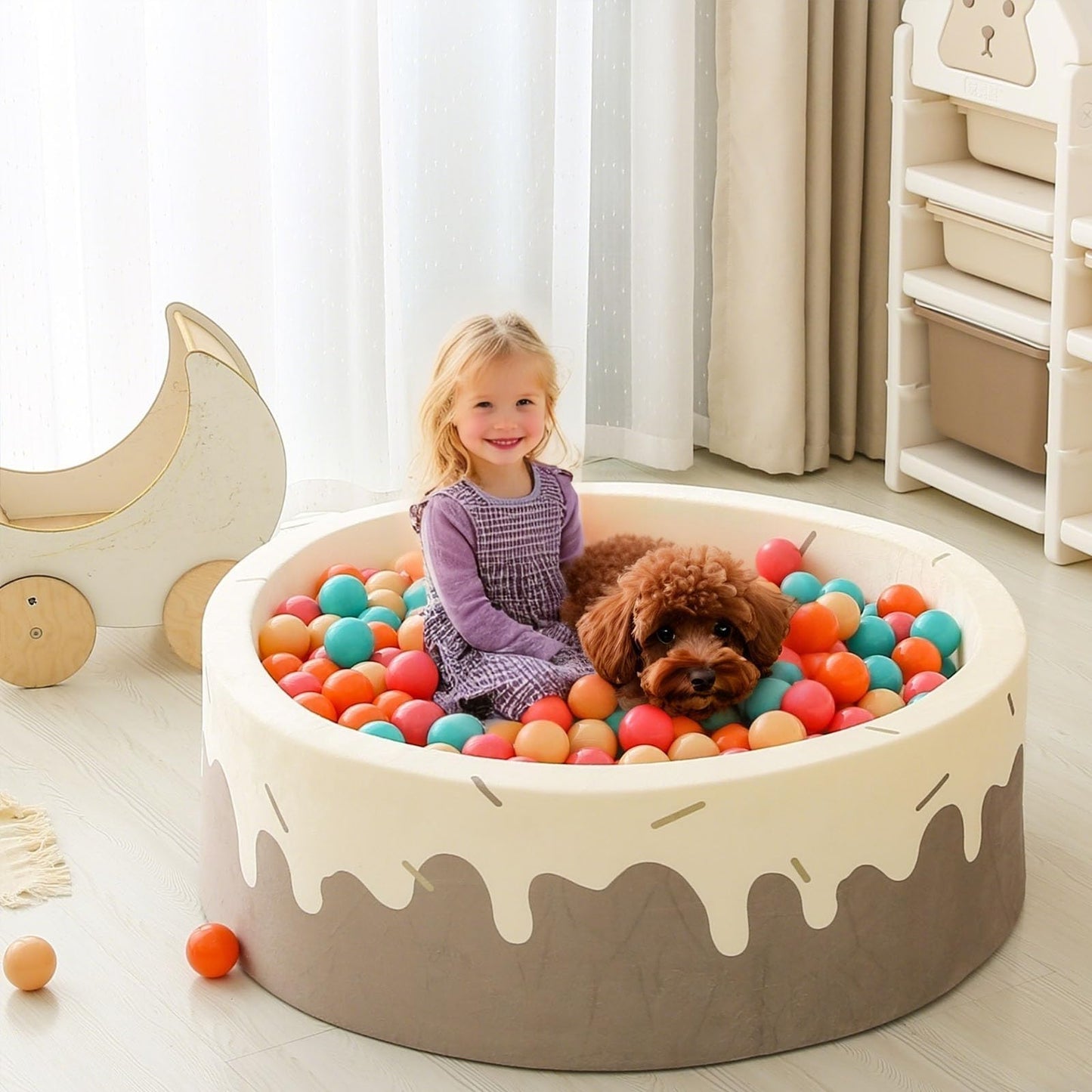 GOGOSO Ball Pit Balls for Toddlers – 100 Soft Play Balls (Cream/Pink/Orange)