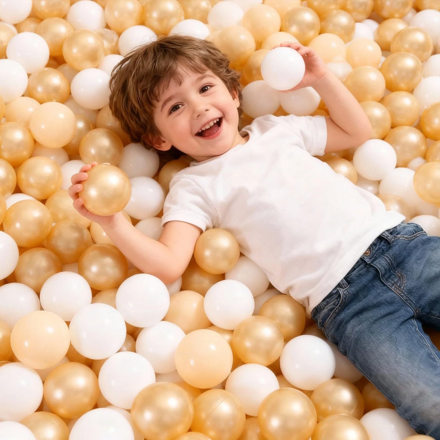 GOGOSO Ball Pit Balls for Toddlers – 100 Pcs, 2.17in Brown Plastic Balls with Storage Bag