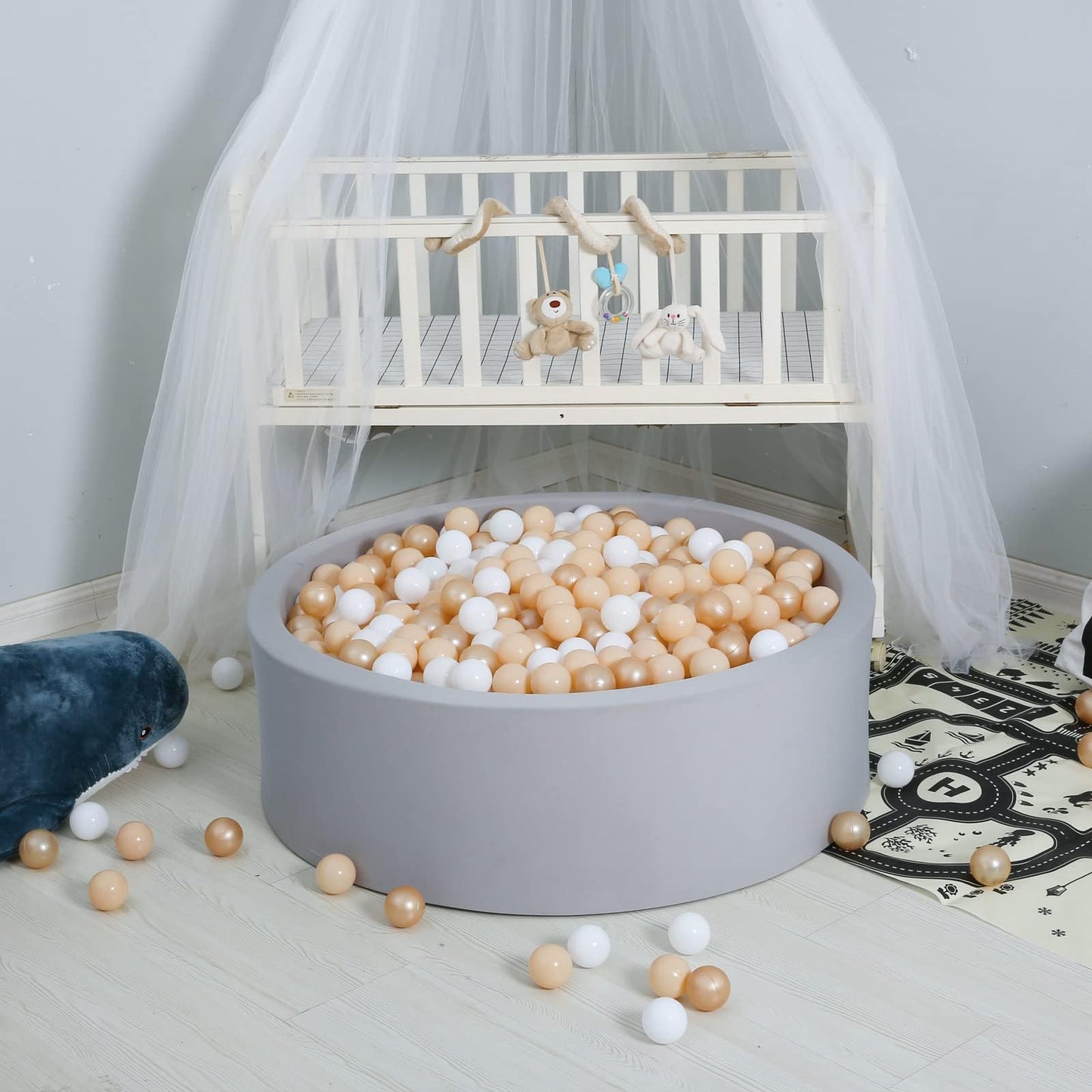 GOGOSO Ball Pit Balls for Toddlers – 100 Pcs, 2.17in Brown Plastic Balls with Storage Bag
