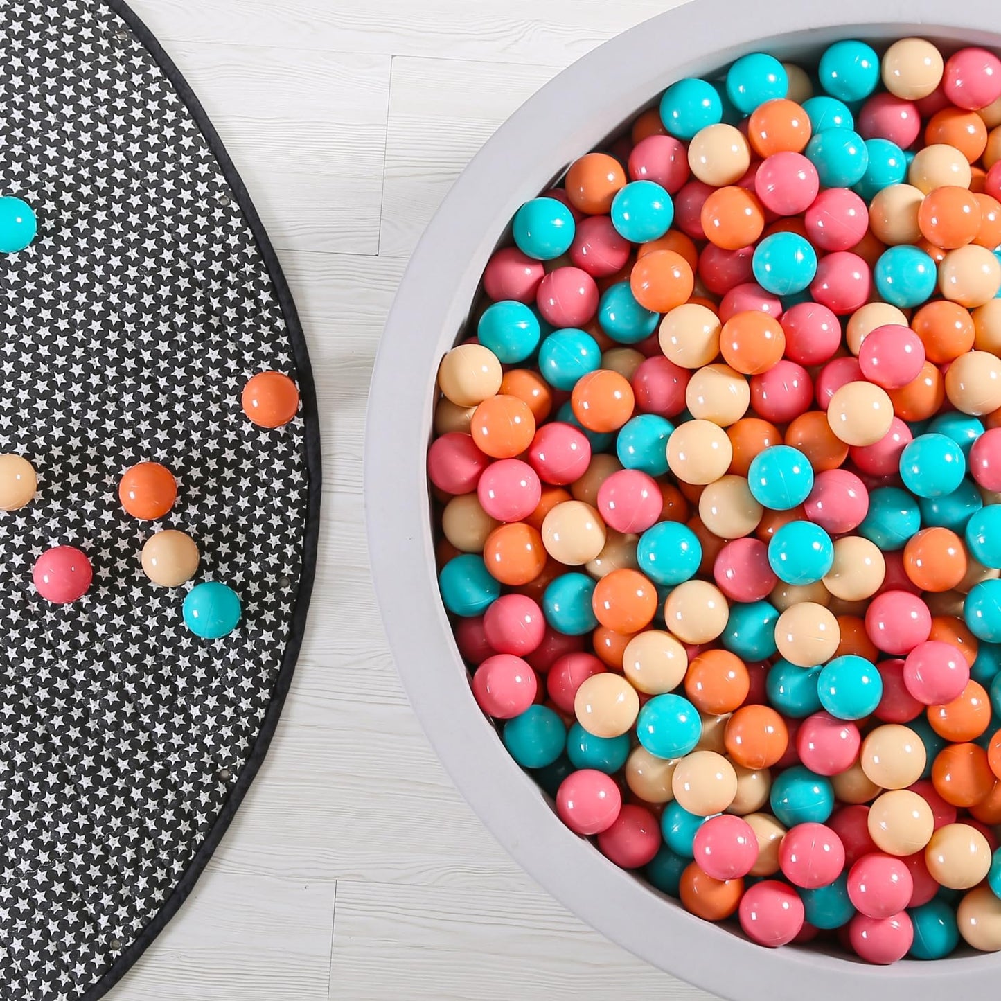 GOGOSO Ball Pit Balls for Toddlers – 100 Soft Play Balls (Cream/Pink/Orange)