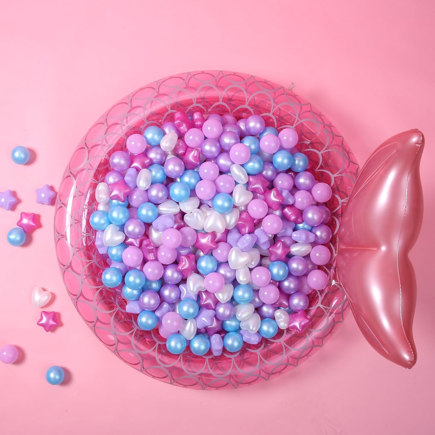 GOGOSO Ball Pit Balls - 200pcs Pastel Stars & Hearts for Toddlers | Safe, Durable Plastic Balls
