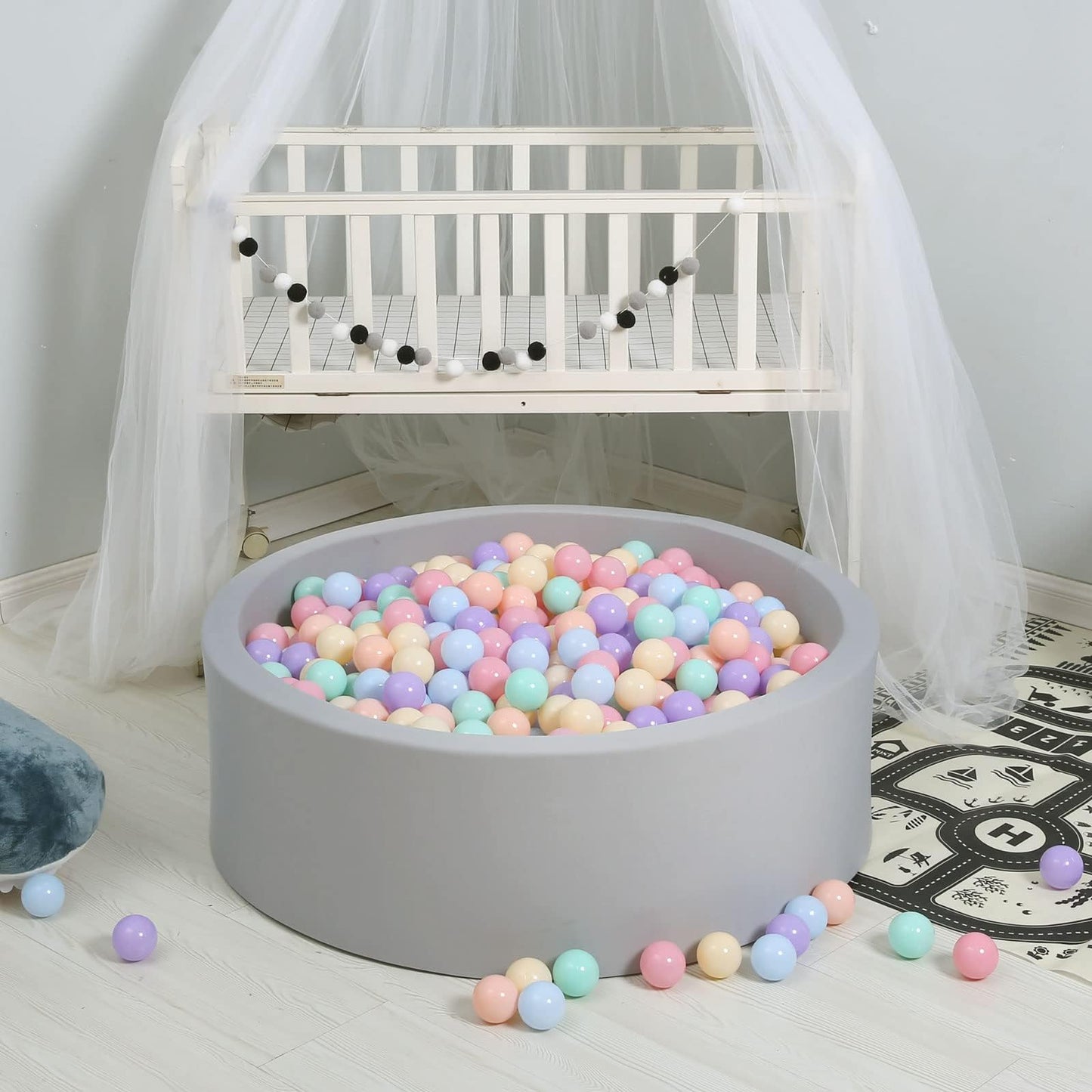 GOGOSO Colorful Ball Pit Balls – 100pcs, 6 Colors, BPA & Phthalate Free, with Storage Bag