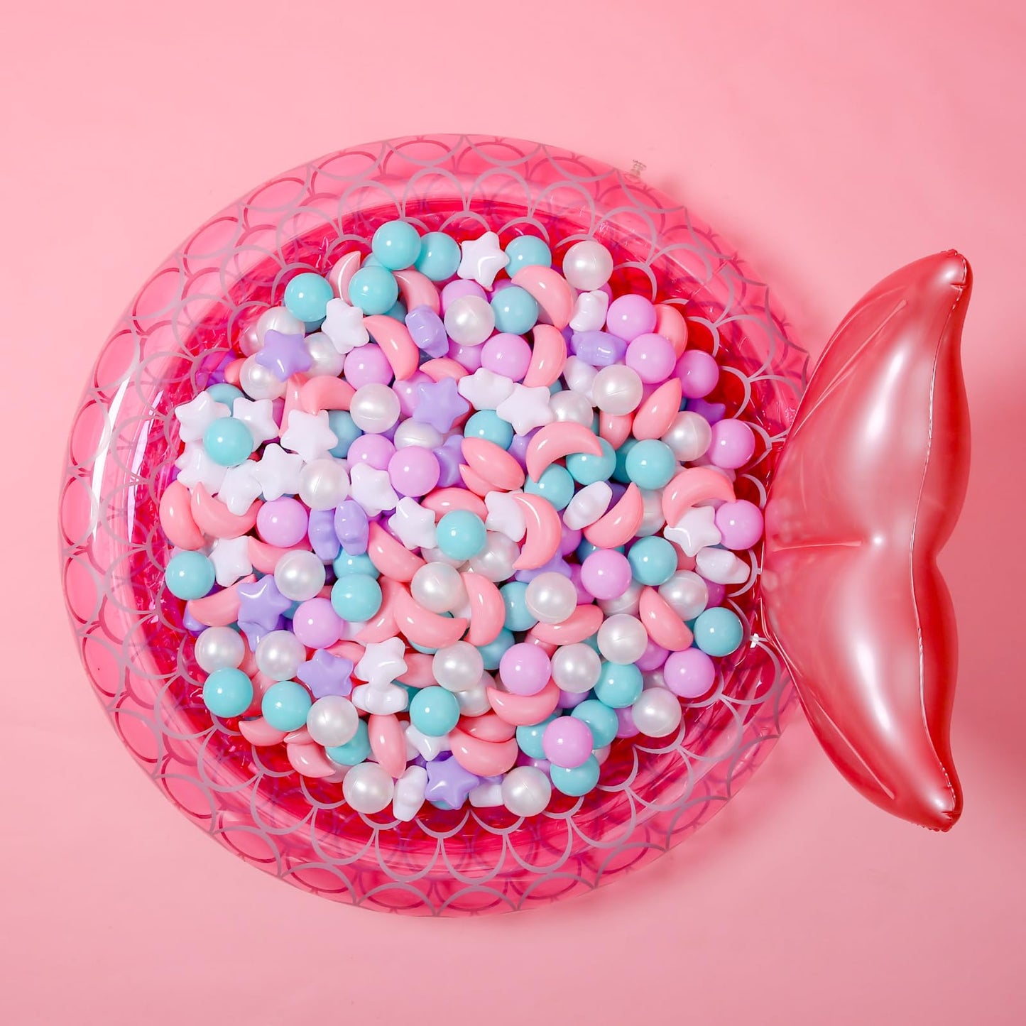 GOGOSO Ball Pit Balls – Stars & Moon Shapes, 100 PCS, Pink/Green/Purple/Pearl White