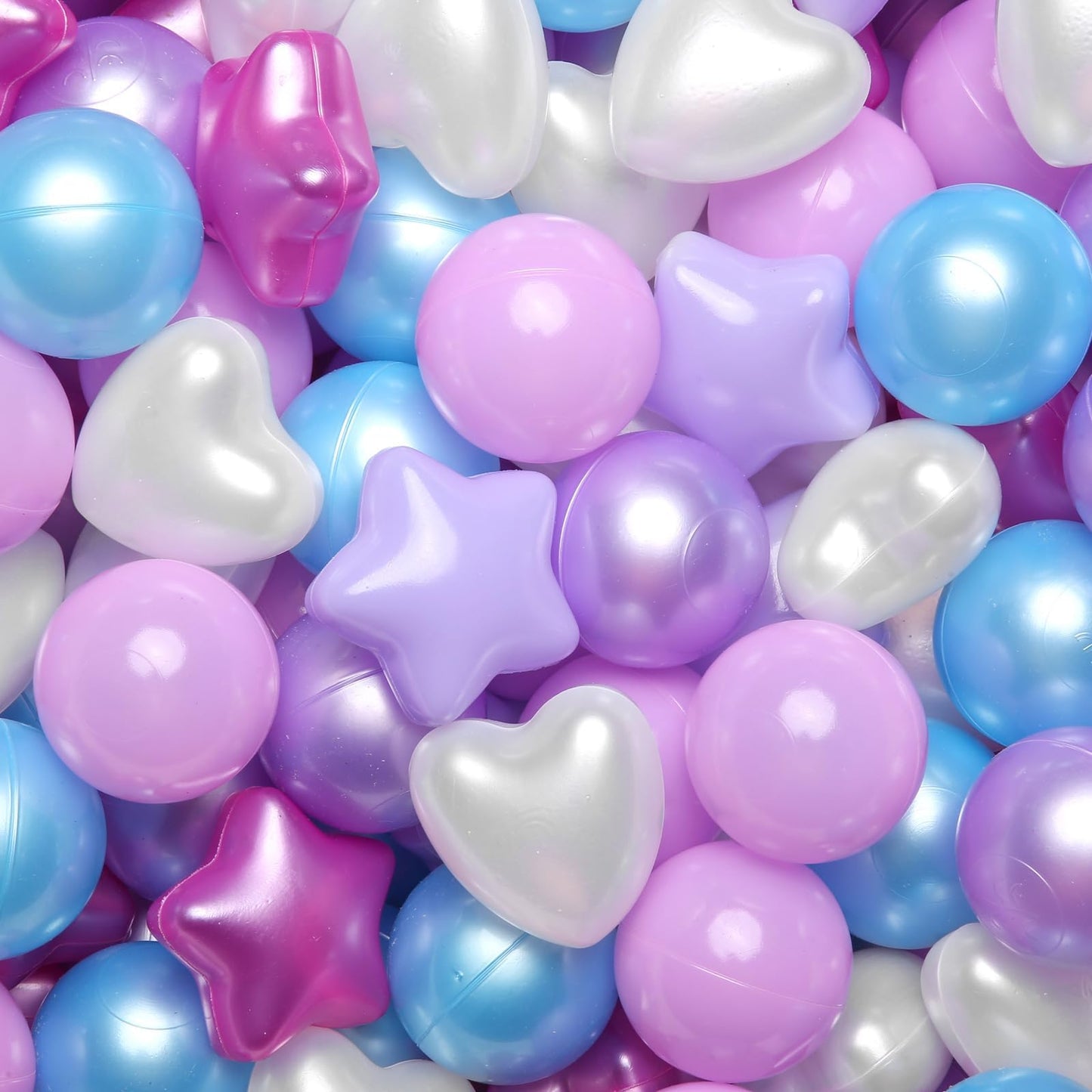 GOGOSO Ball Pit Balls - 200pcs Pastel Stars & Hearts for Toddlers | Safe, Durable Plastic Balls