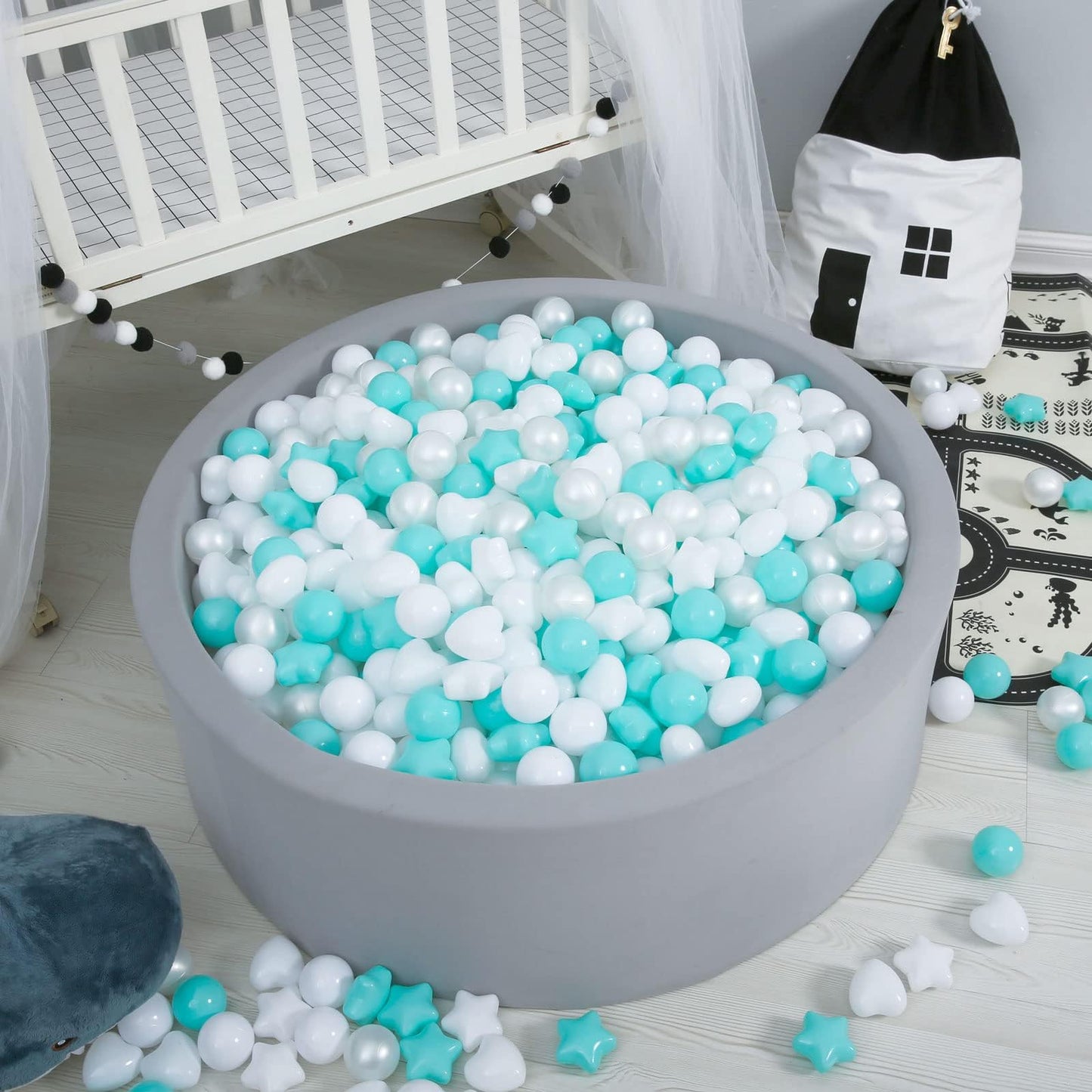 GOGOSO Ball Pit Balls Shapes — 100 Pieces, Crush-Proof, Safe Non-Toxic BPA & Phthalate Free