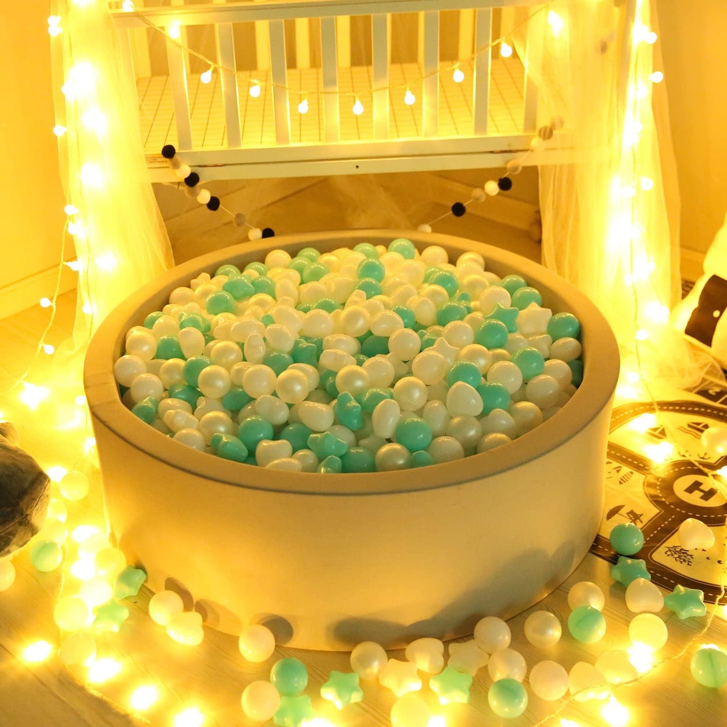 GOGOSO Ball Pit Balls Shapes — 100 Pieces, Crush-Proof, Safe Non-Toxic BPA & Phthalate Free